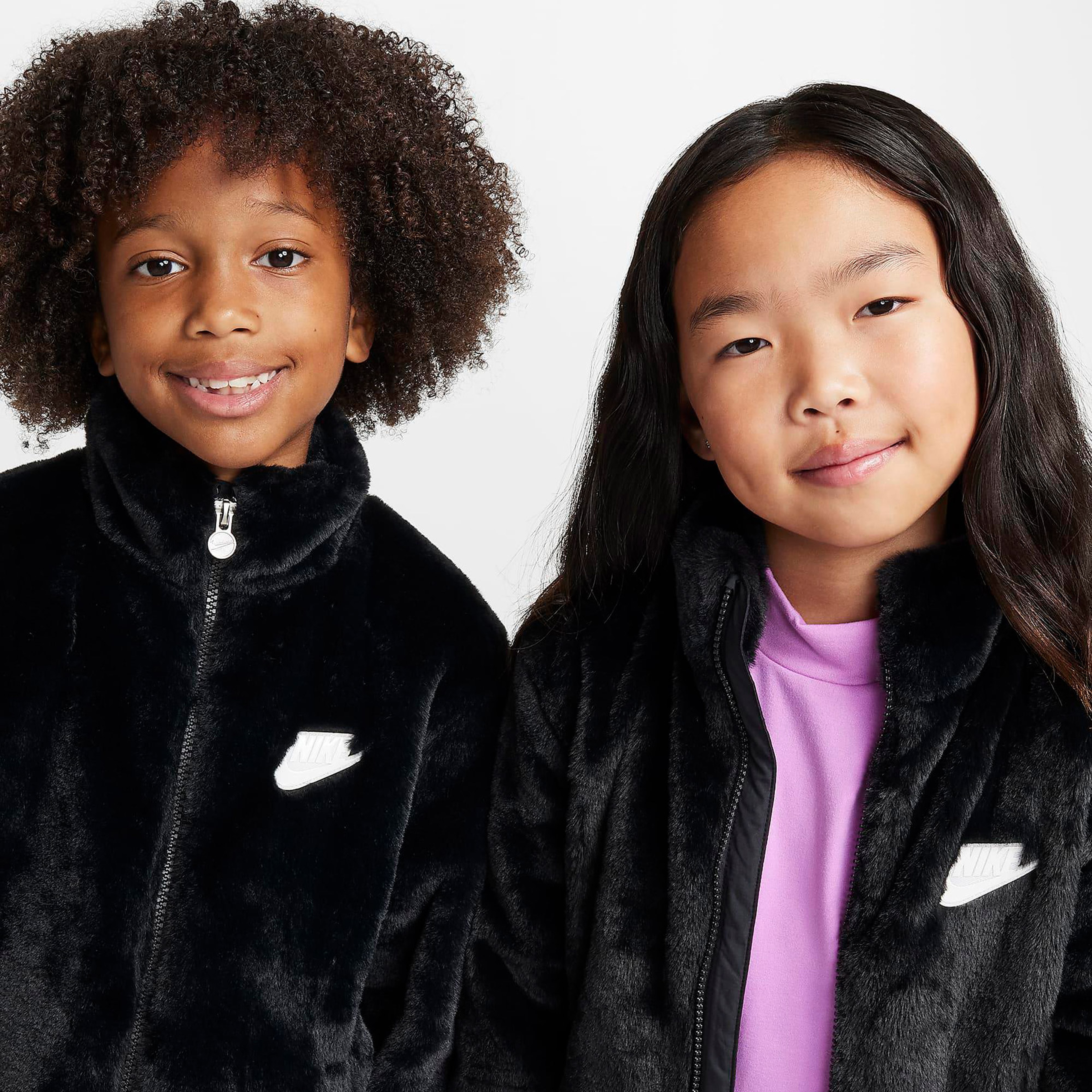 Nike Nkn Faux Fur Çocuk Siyah Mont