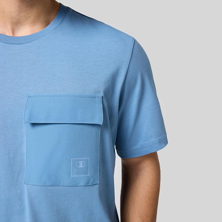 Champion Crewneck Erkek Mavi T-Shirt