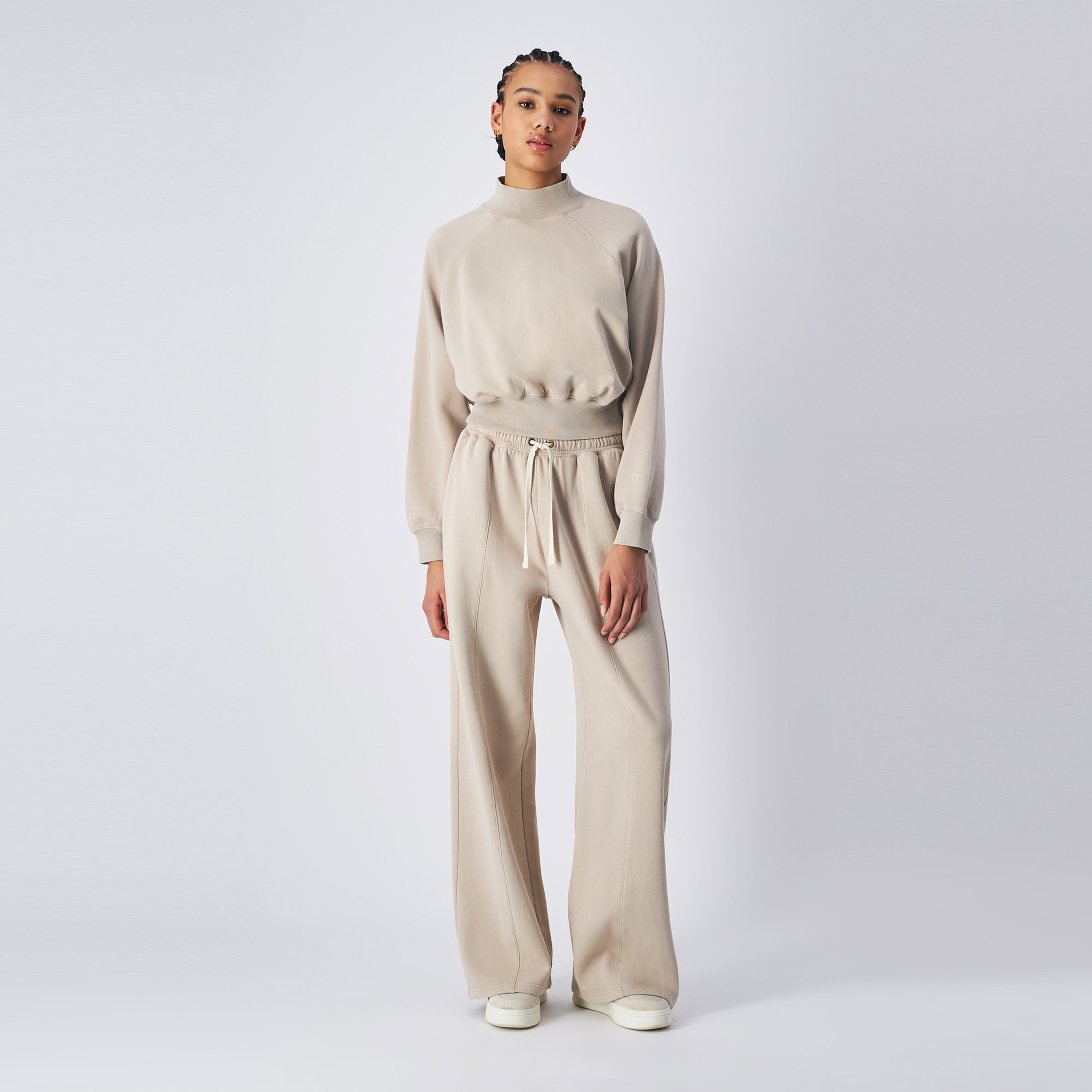 Champion Wide Leg Kadın Krem Eşofman Altı