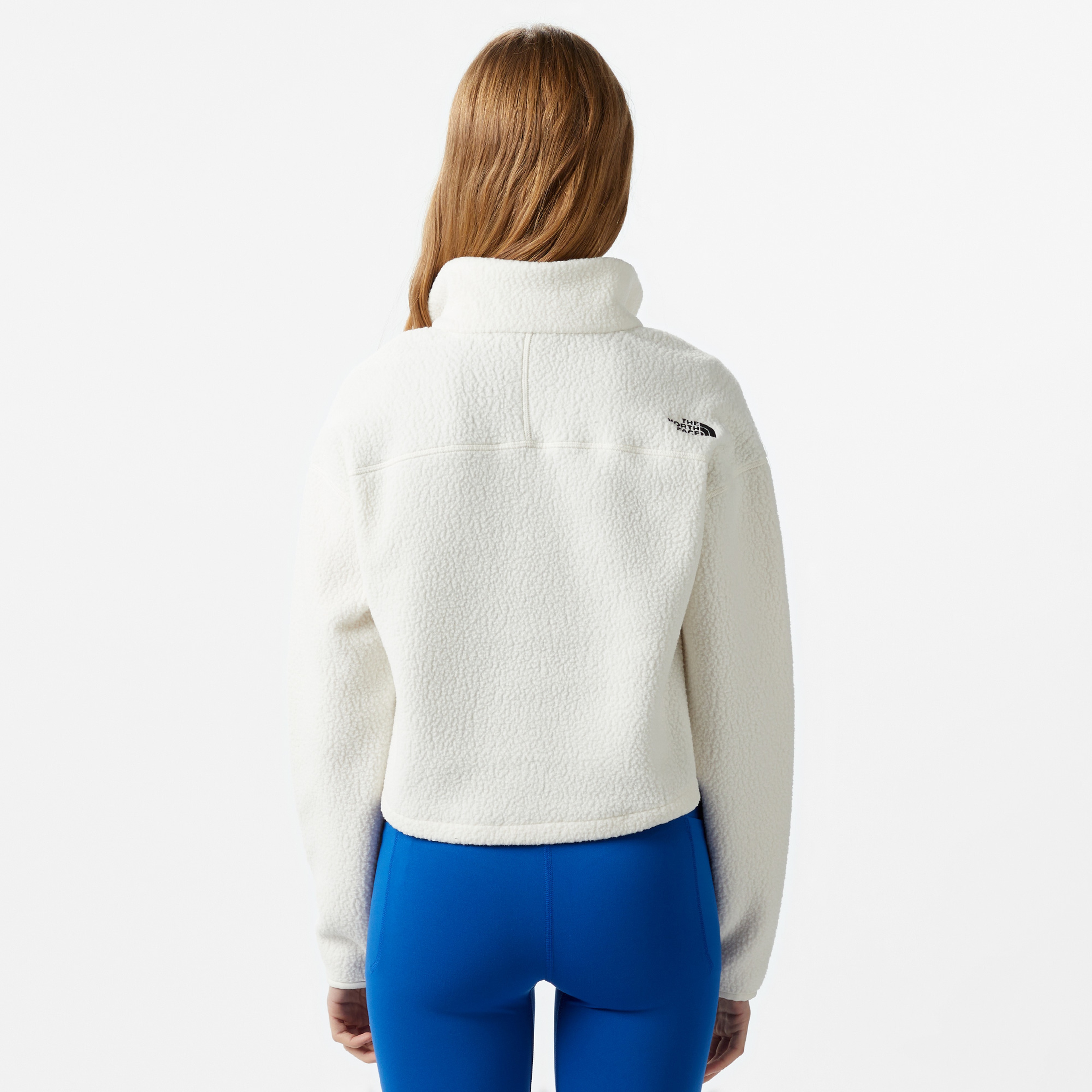 TNF Crop High Pile Fleece Kadın Beyaz Sweatshirt