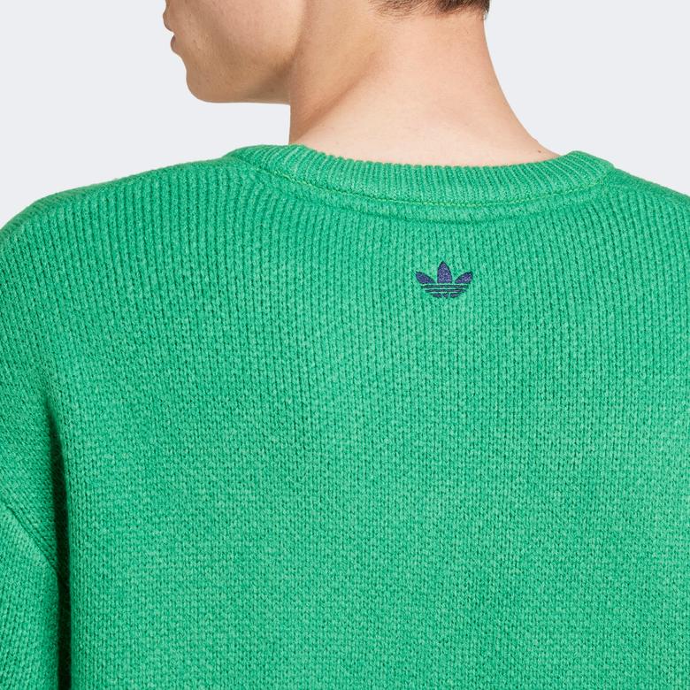 adidas Knit Crewneck Erkek Yeşil Sweatshirt