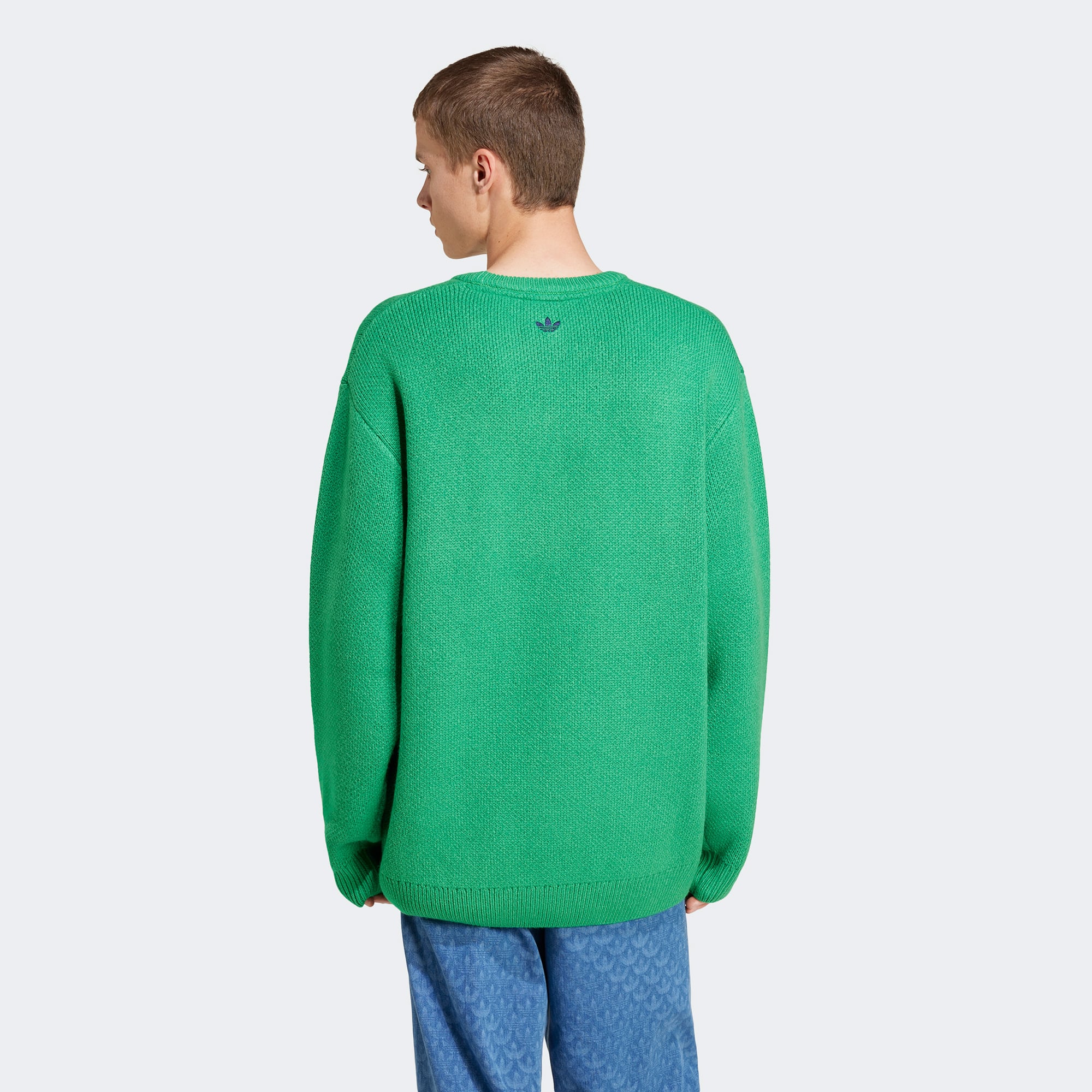 adidas Knit Crewneck Erkek Yeşil Sweatshirt