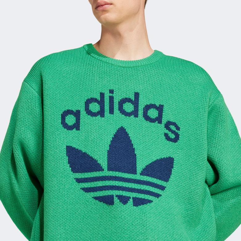 adidas Knit Crewneck Erkek Yeşil Sweatshirt