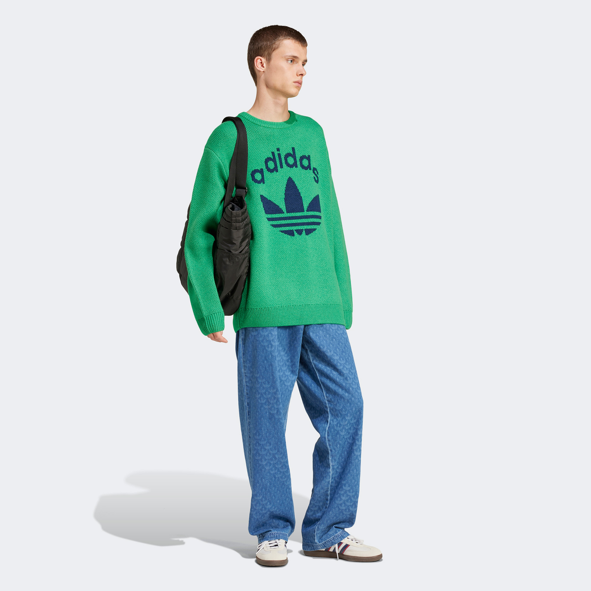adidas Knit Crewneck Erkek Yeşil Sweatshirt
