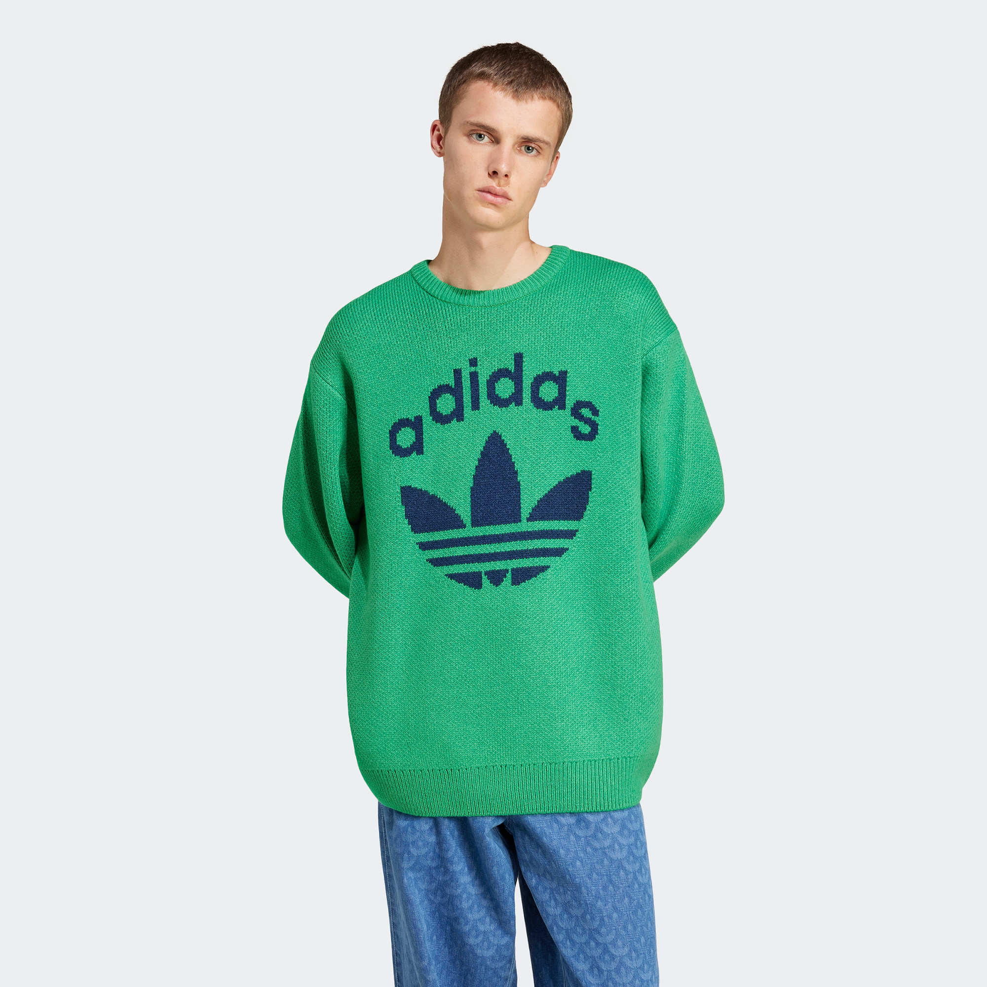 adidas Knit Crewneck Erkek Yeşil SweatshirtLJN5966| Occasion