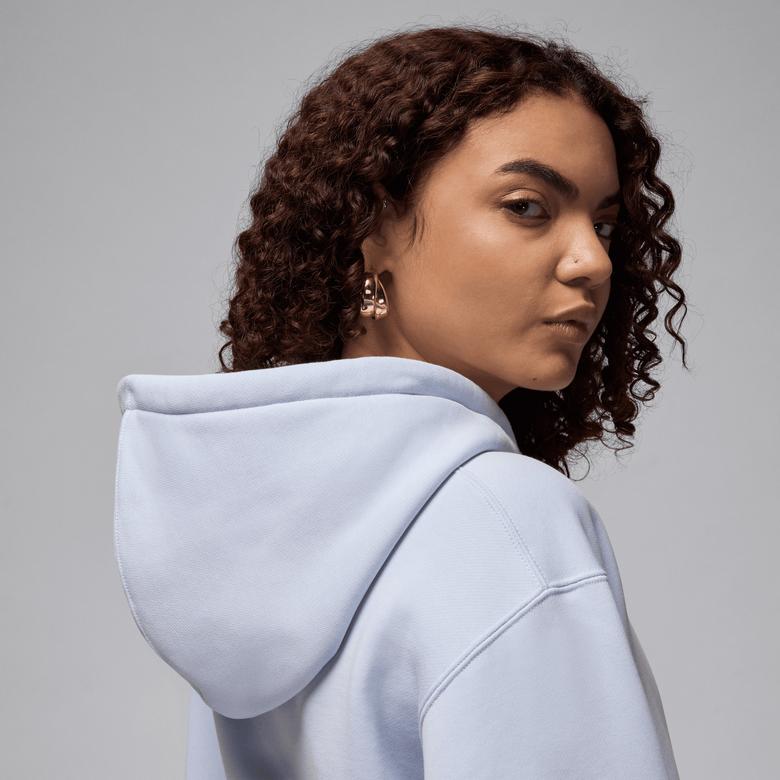 Jordan Flight Fleece Satin Kadın Mavi Hoodie