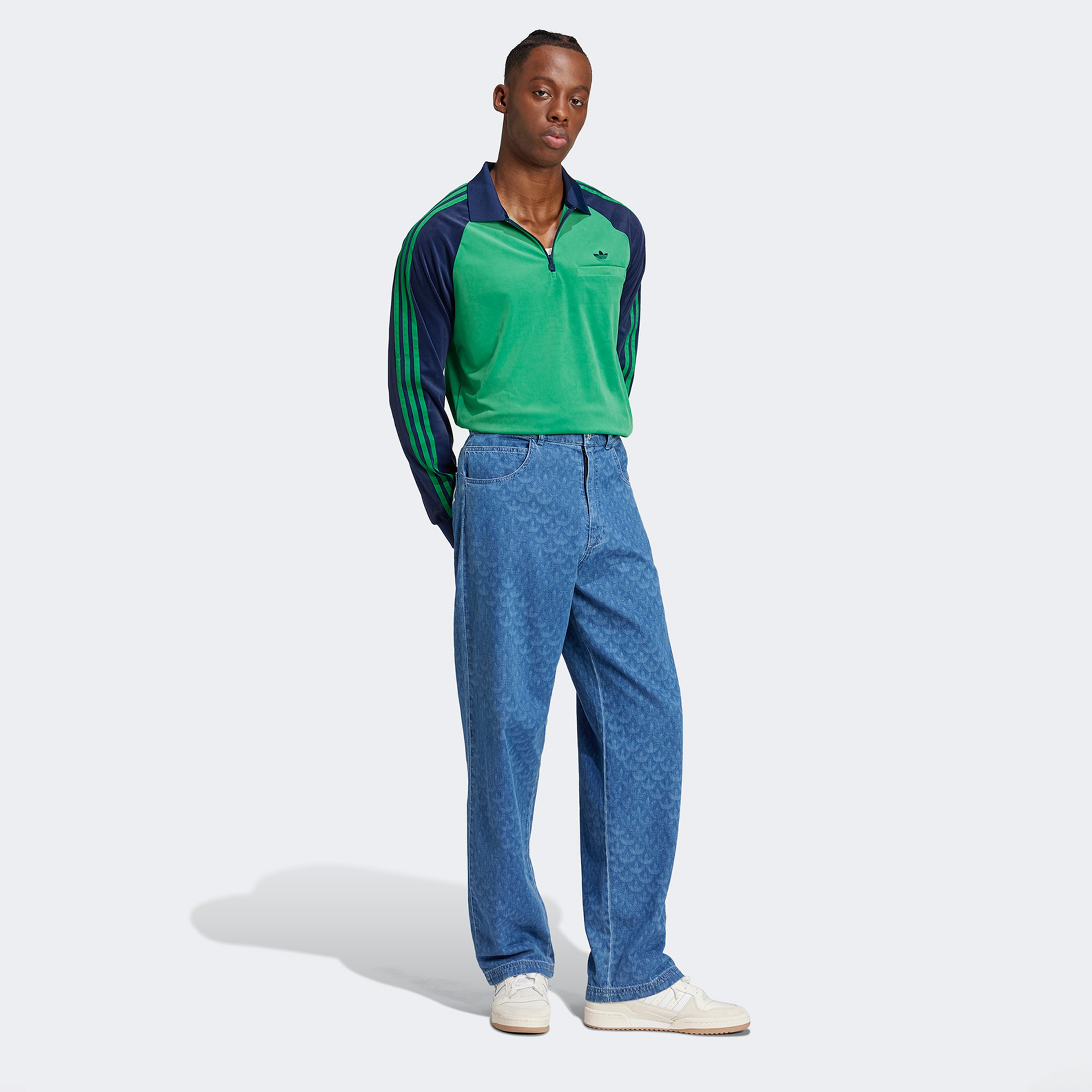 adidas Velour Polo Erkek Yeşil Gömlek