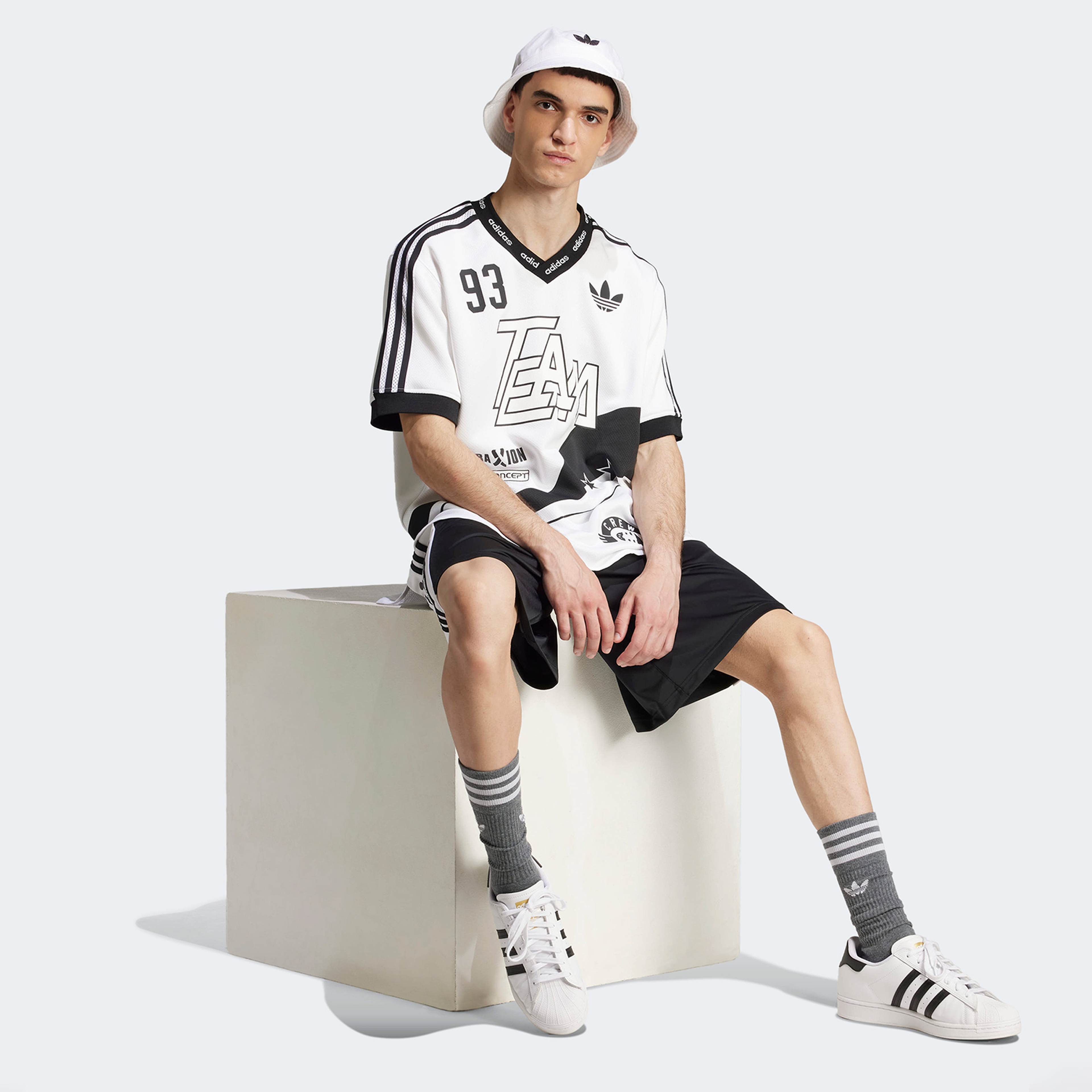 adidas Team 93 Jersey Erkek Beyaz T-Shirt