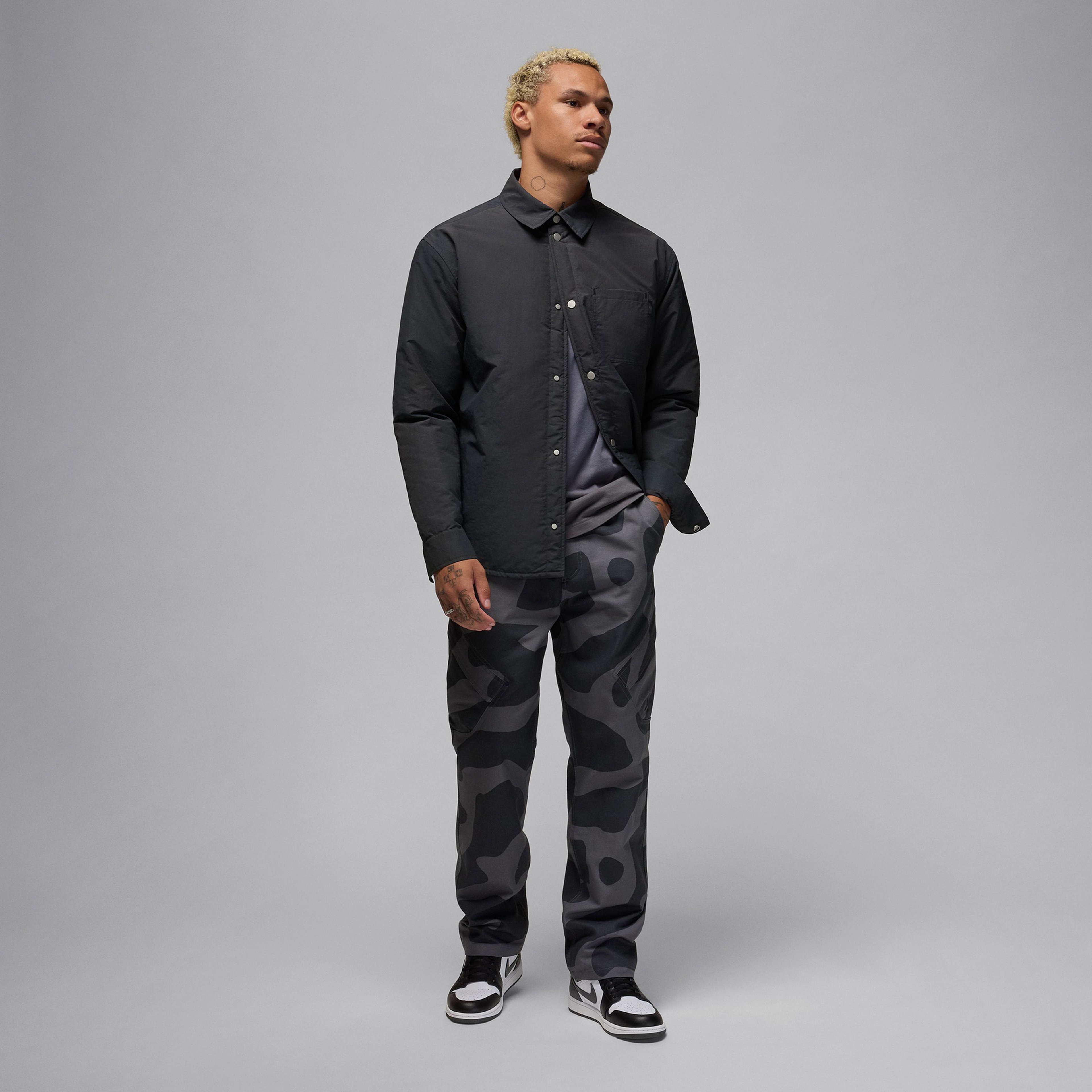 Jordan 1 Mid 'Grey Erkek Gri Bilekli Sneaker