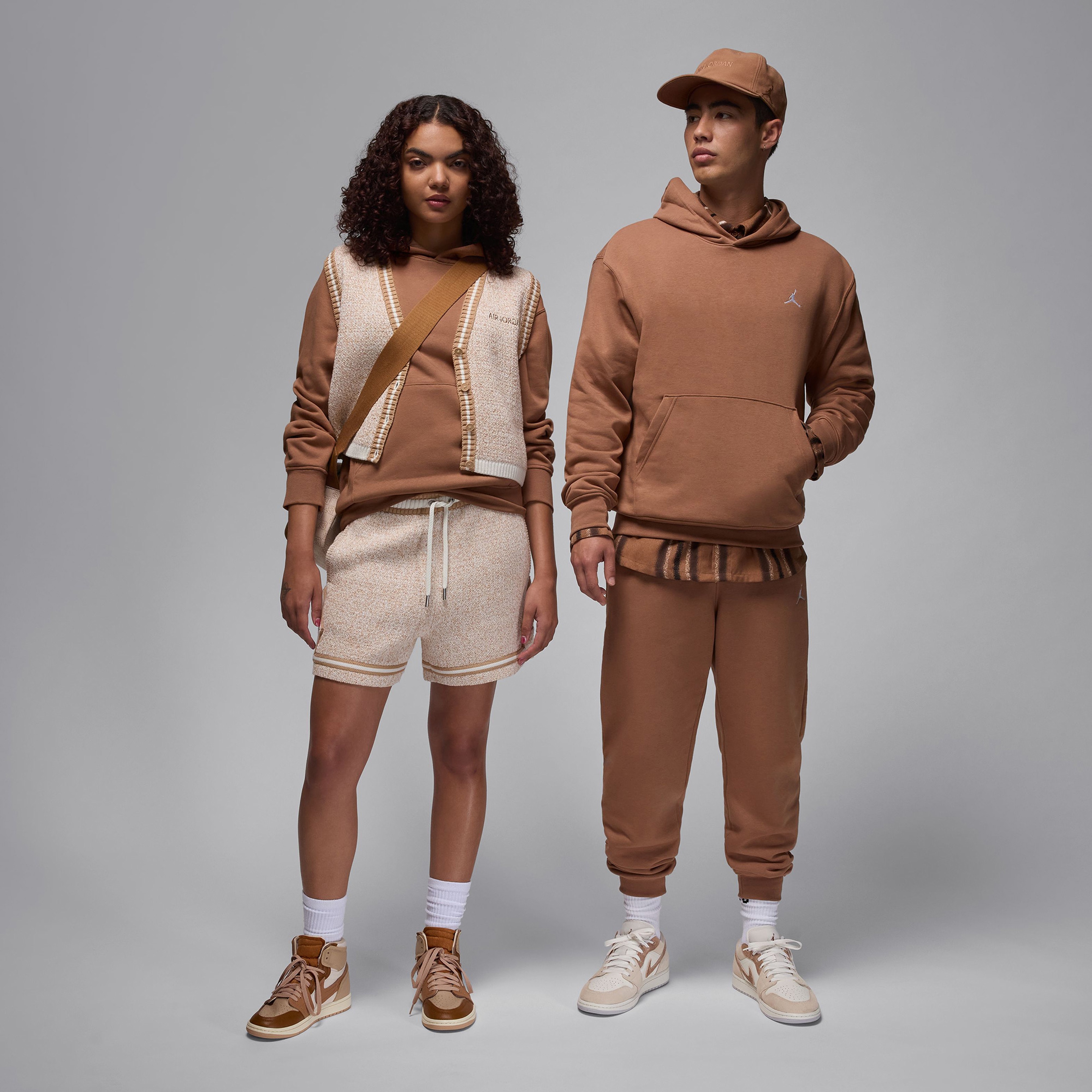 Jordan Brooklyn Basketball Erkek Kahverengi Hoodie