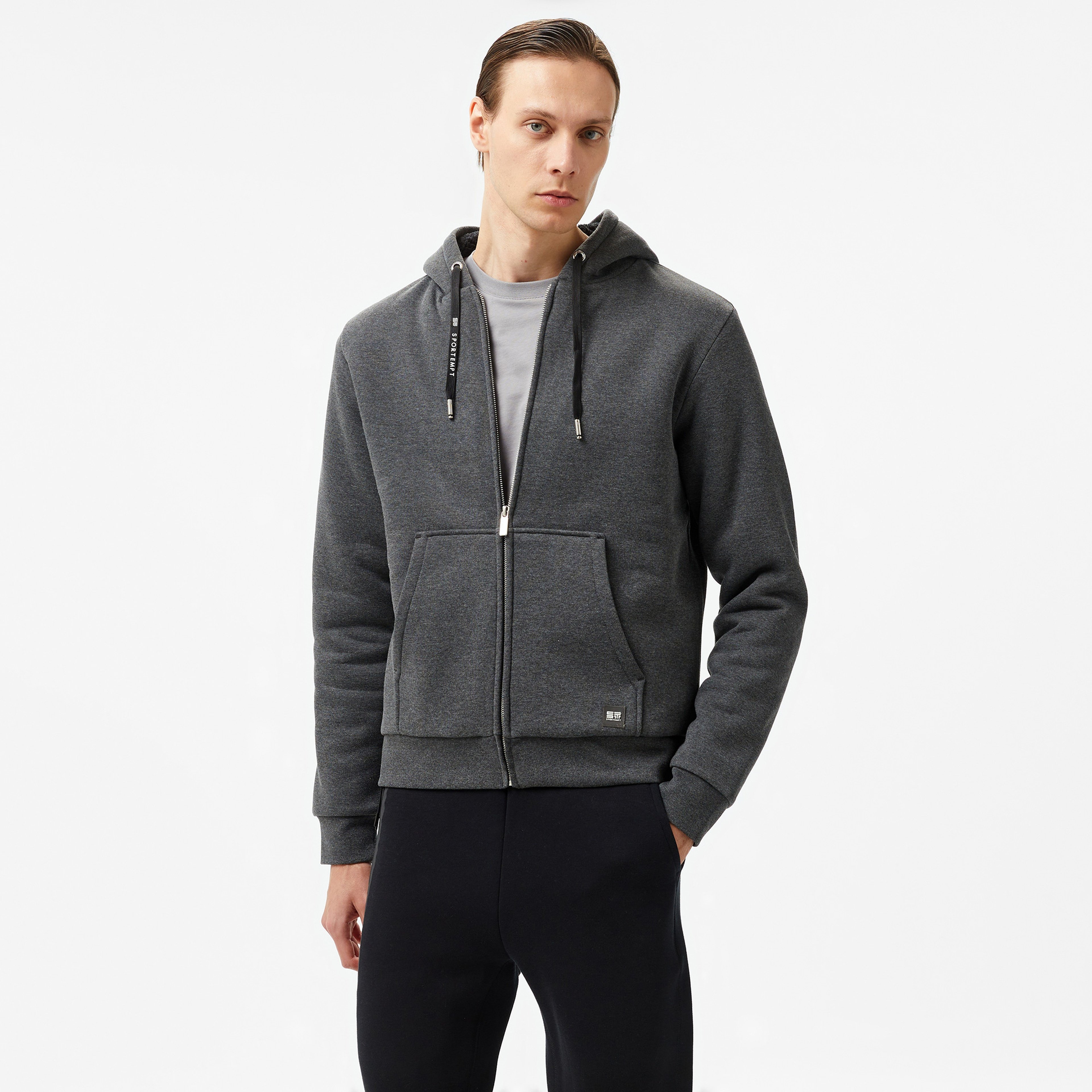 Sportempt St167 Erkek Gri Eşofman Üstü