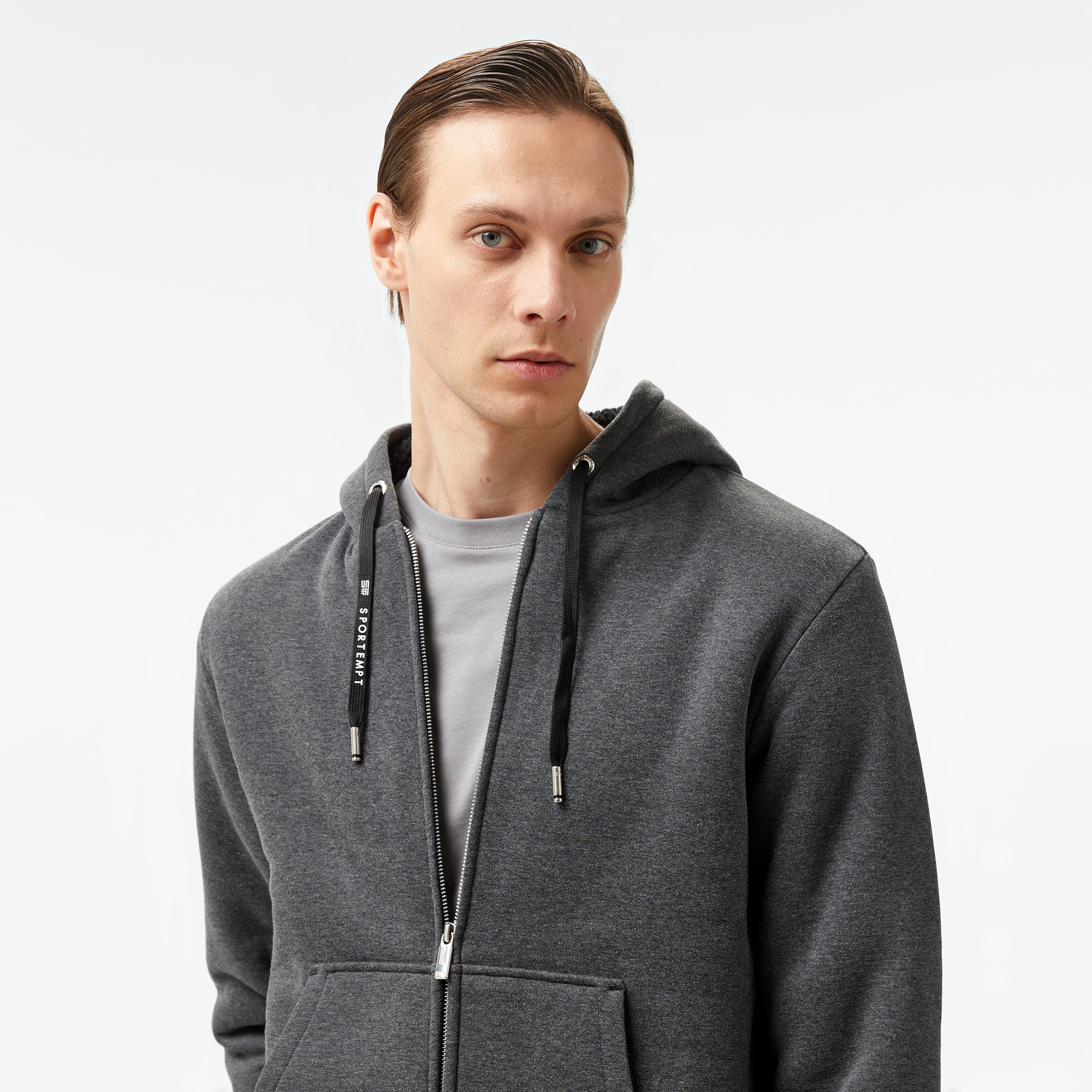 Sportempt St167 Erkek Gri Eşofman Üstü