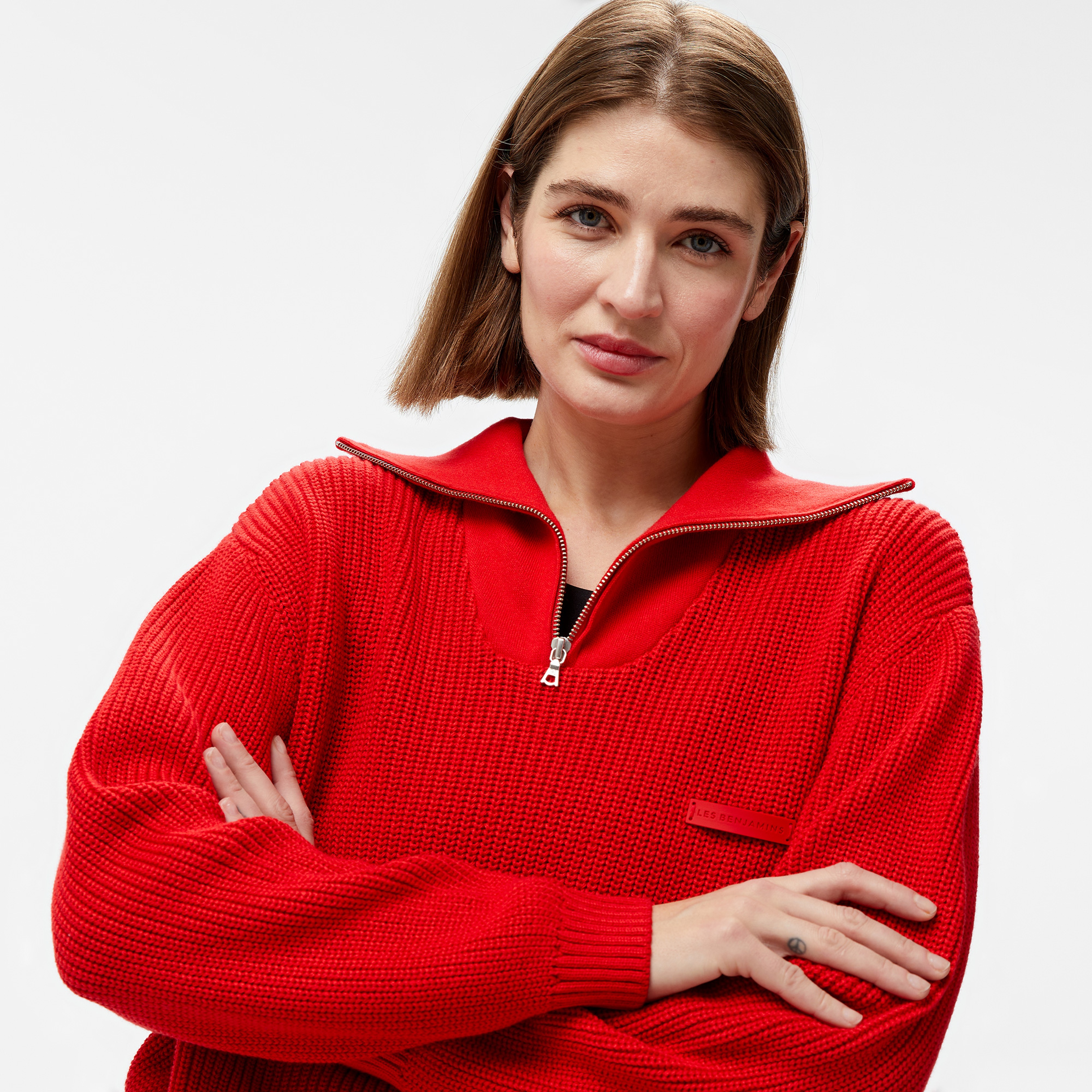 Les Benjamins Knitwear 302 Kadın Kırmızı Sweatshirt