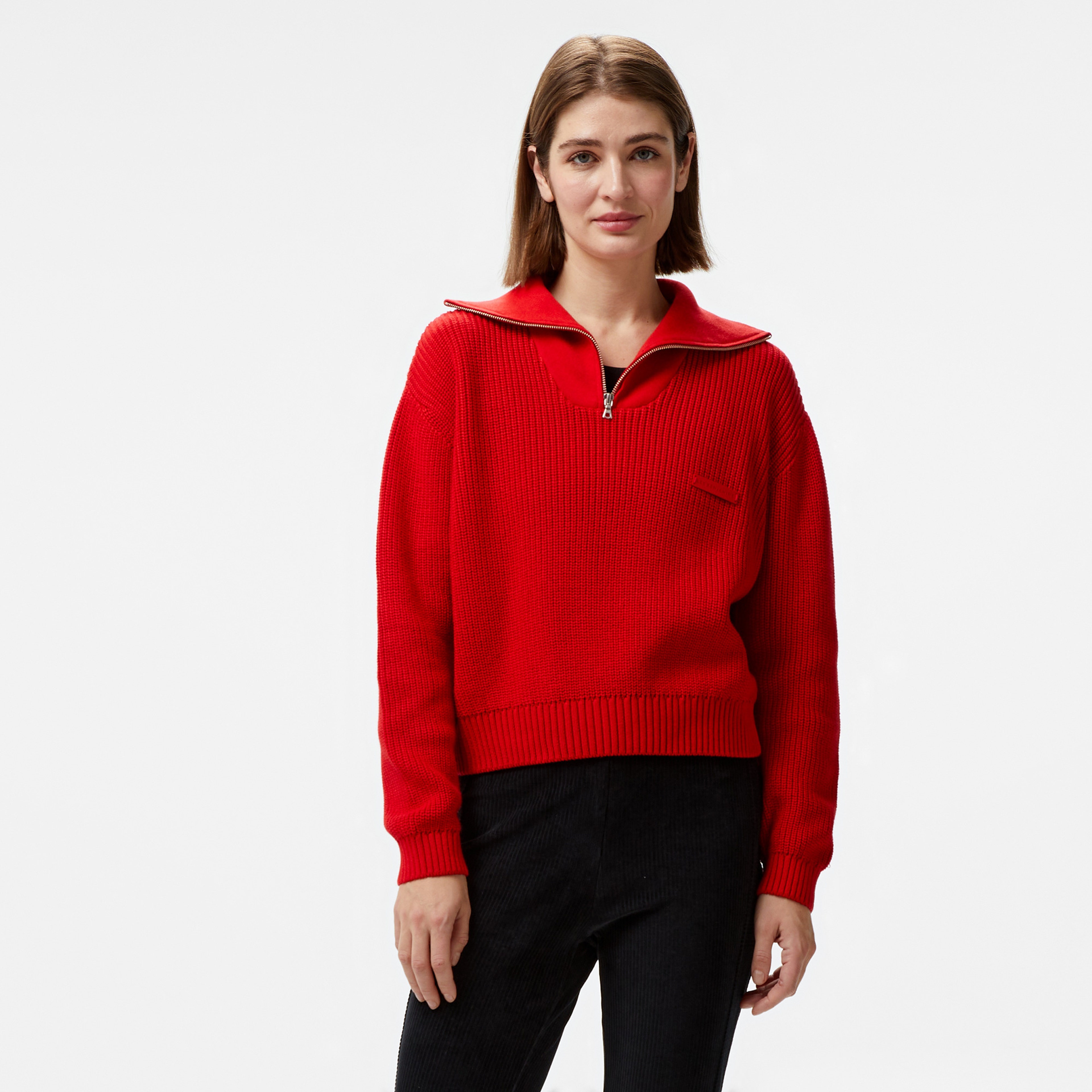 Les Benjamins Knitwear 302 Kadın Kırmızı Sweatshirt