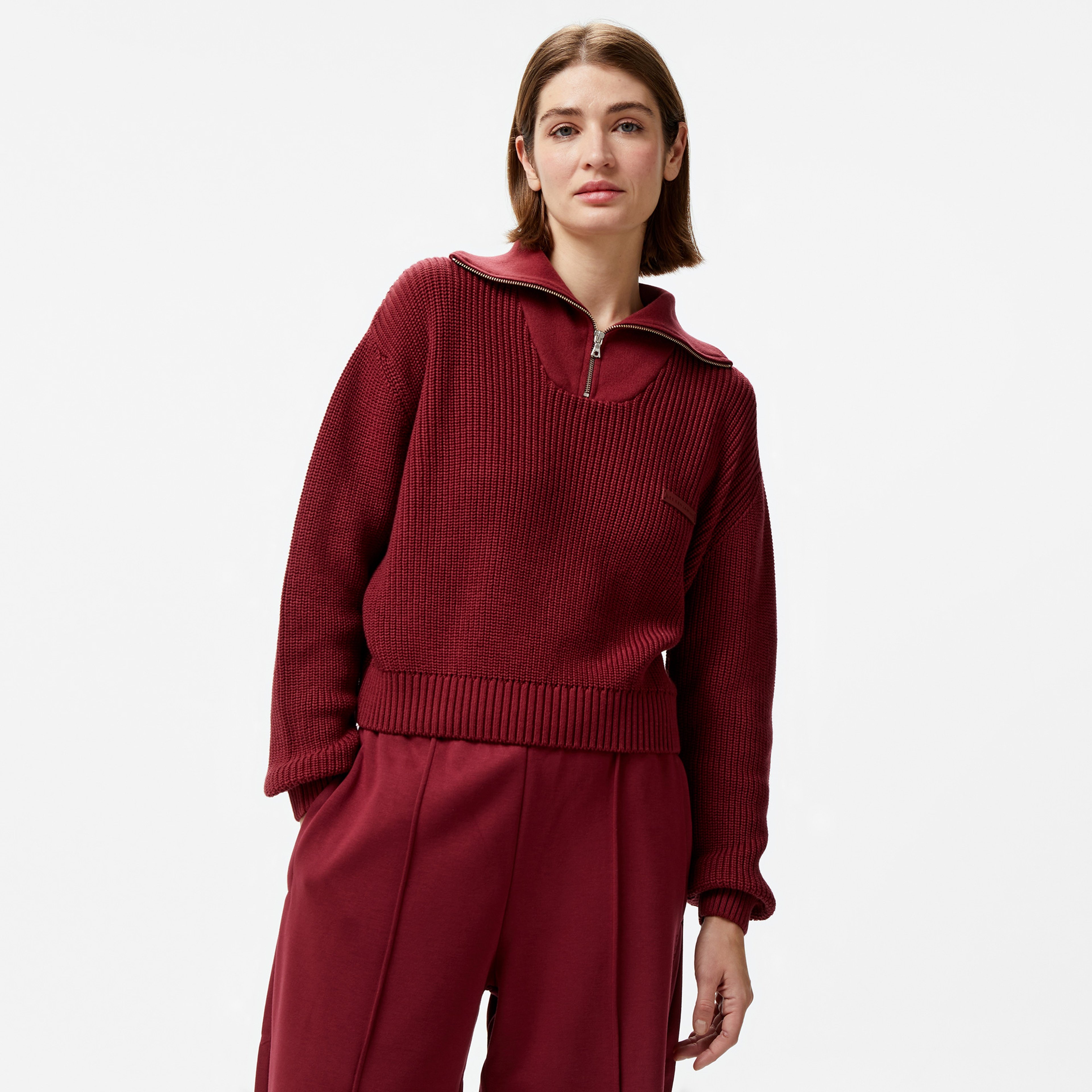 Les Benjamins Knitwear 301 Kadın Bordo Sweatshirt