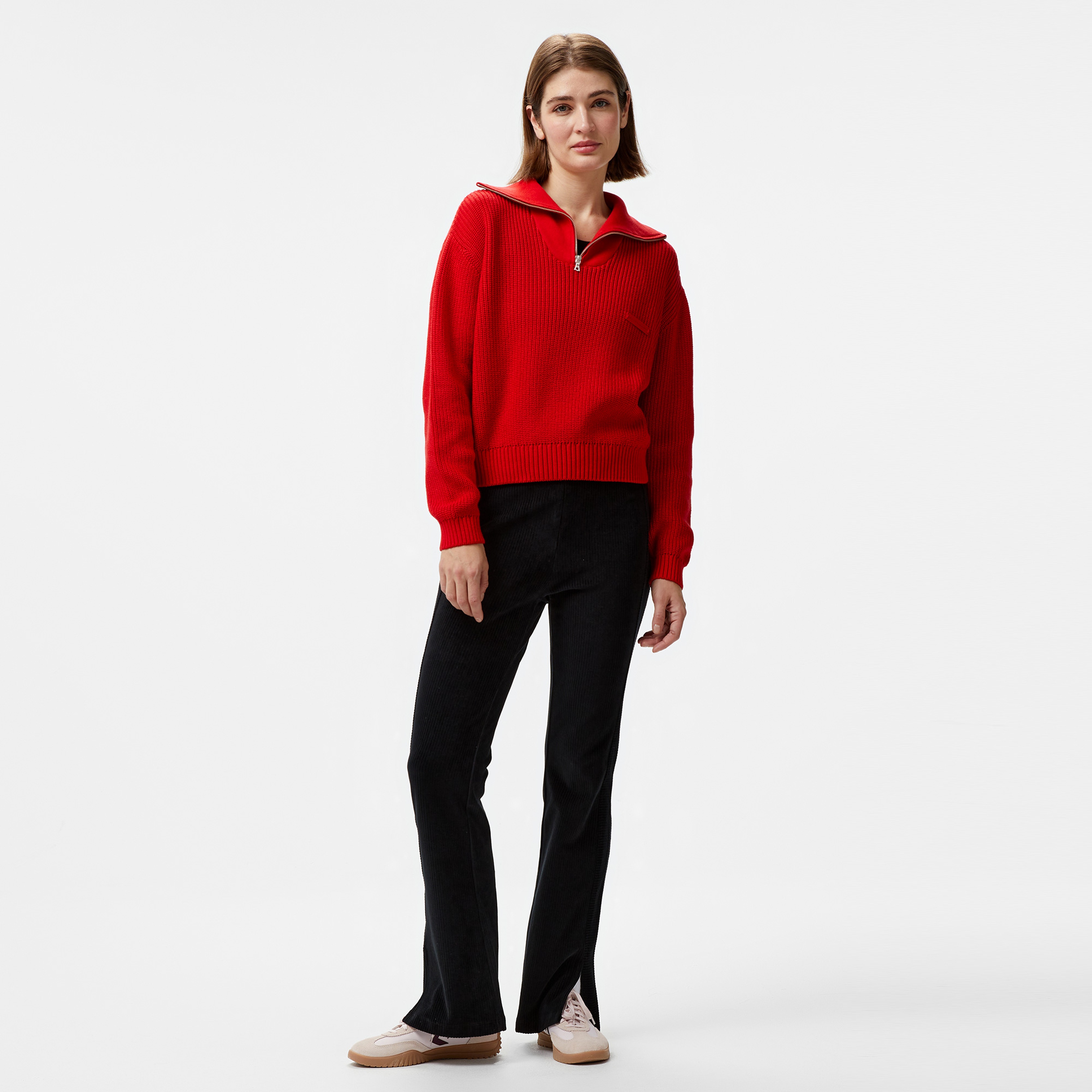 Les Benjamins Knitwear 302 Kadın Kırmızı Sweatshirt