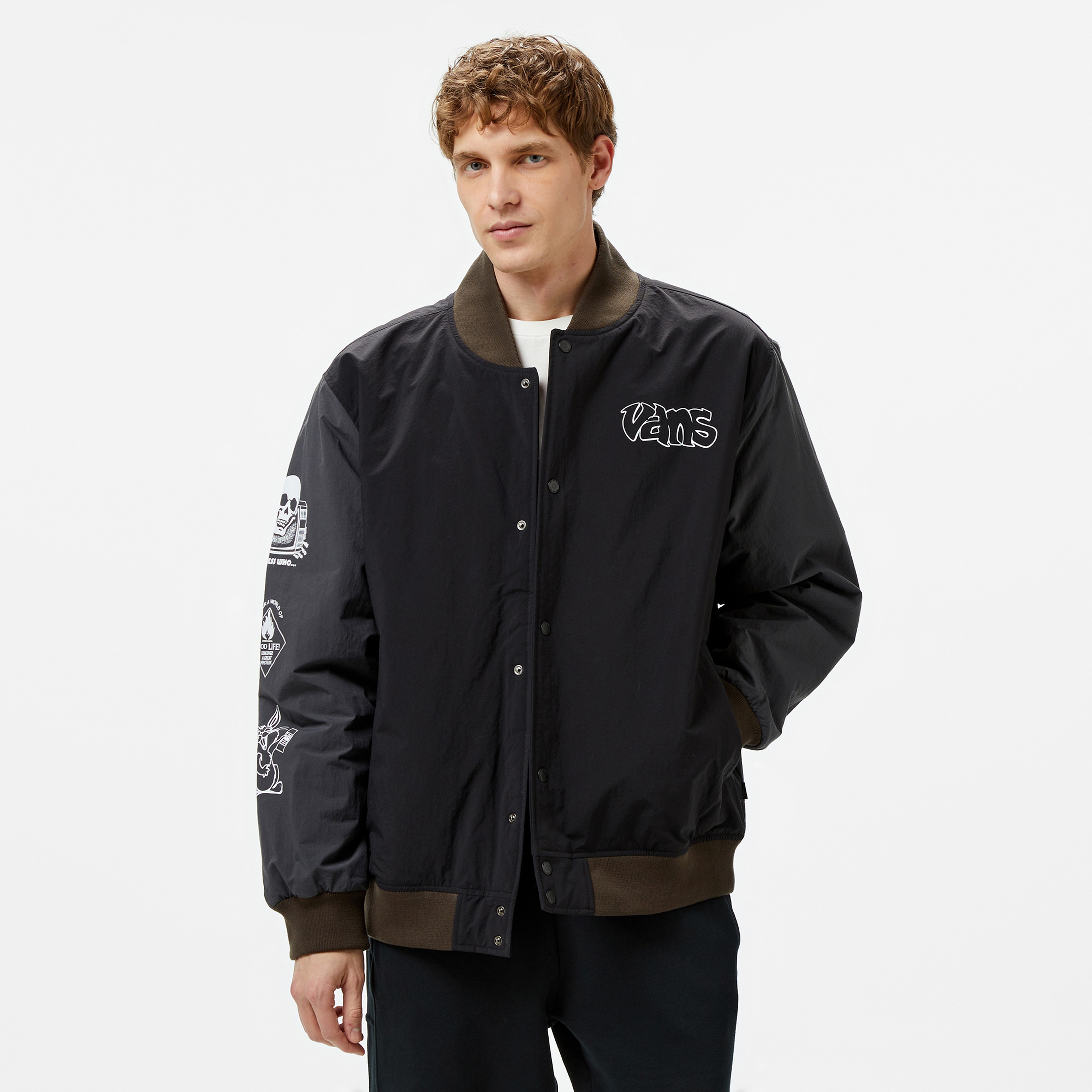 Vans Crazy Eddy Baseball Erkek Siyah Ceket