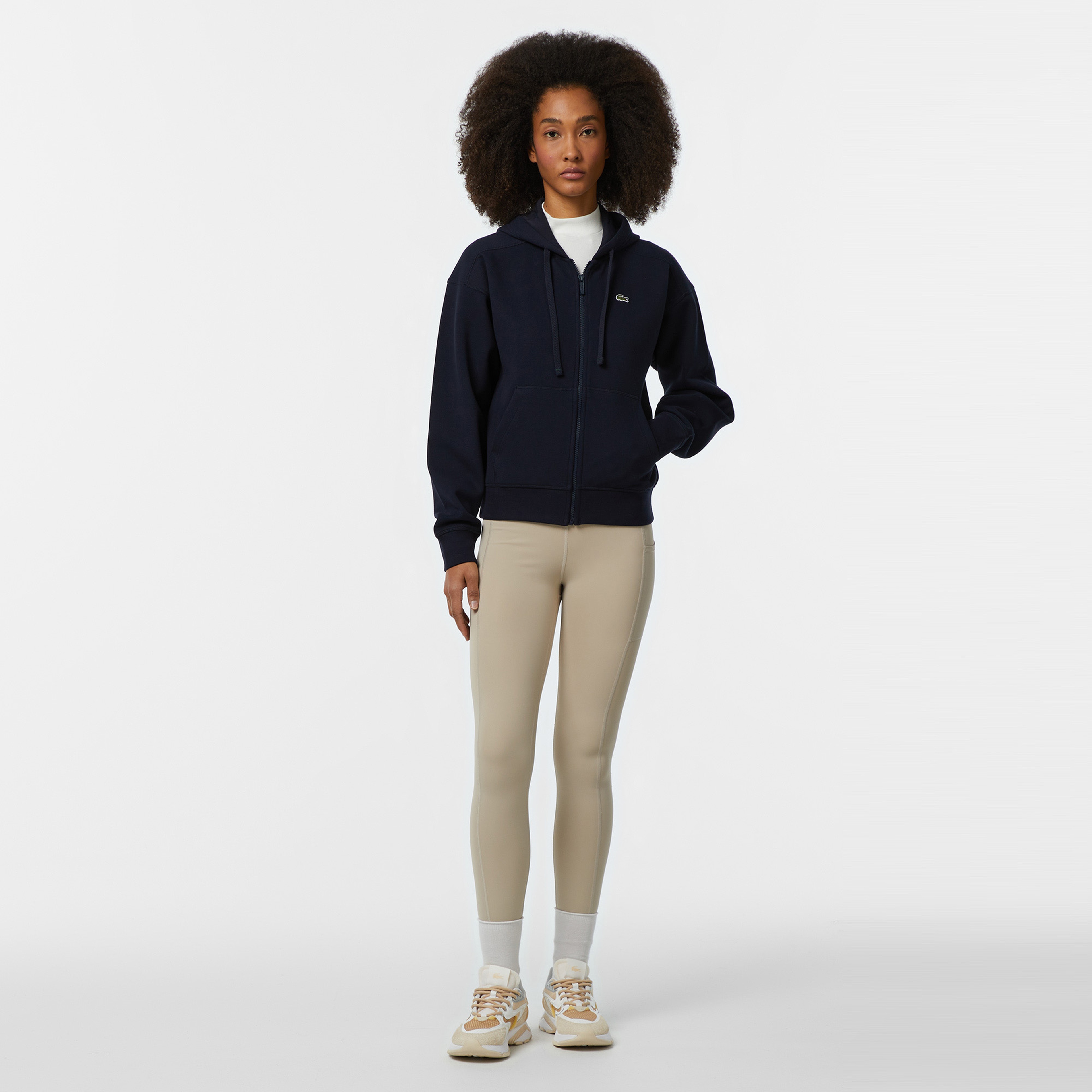 Kadın Regular Fit Kapüşonlu Lacivert Sweatshirt