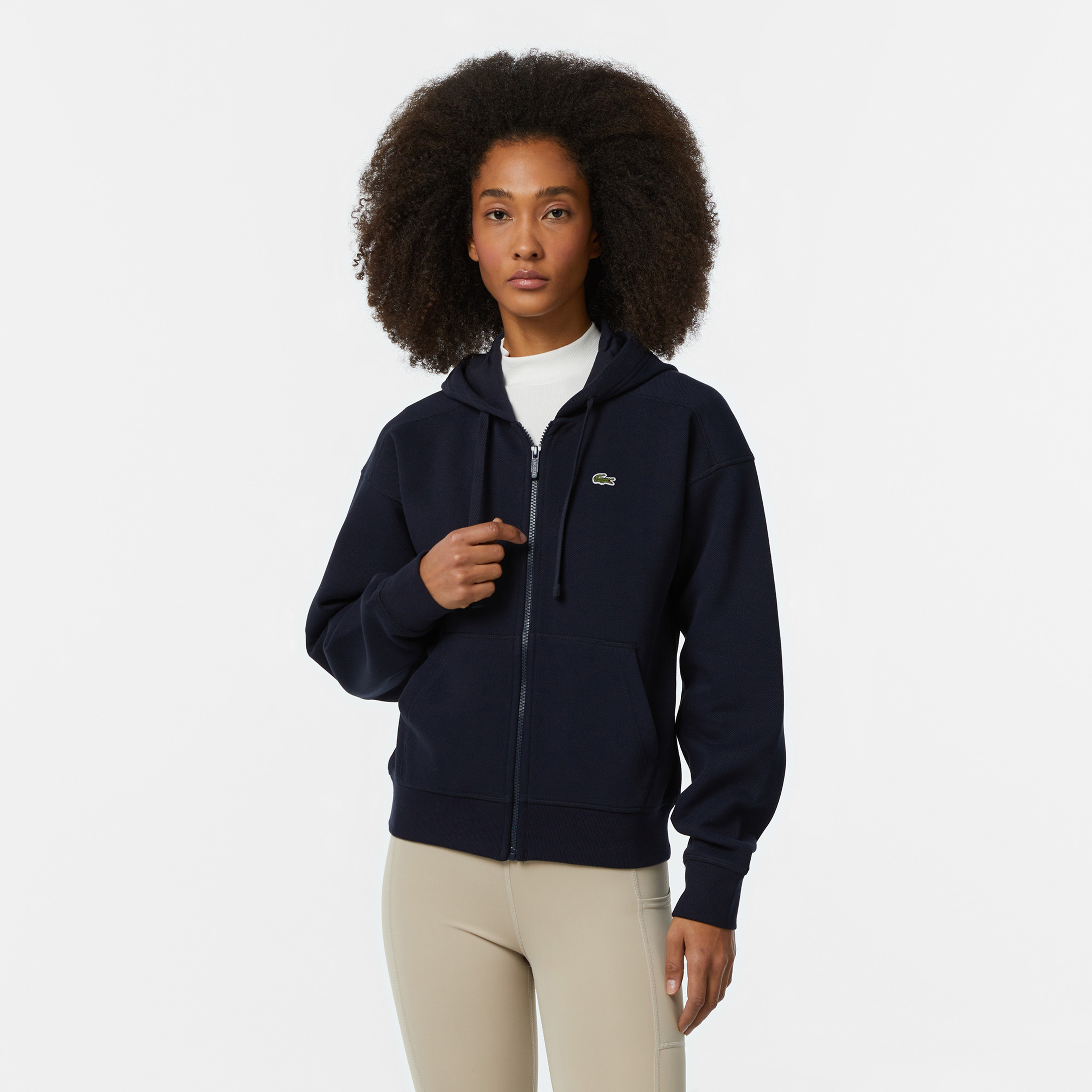 Kadın Regular Fit Kapüşonlu Lacivert Sweatshirt