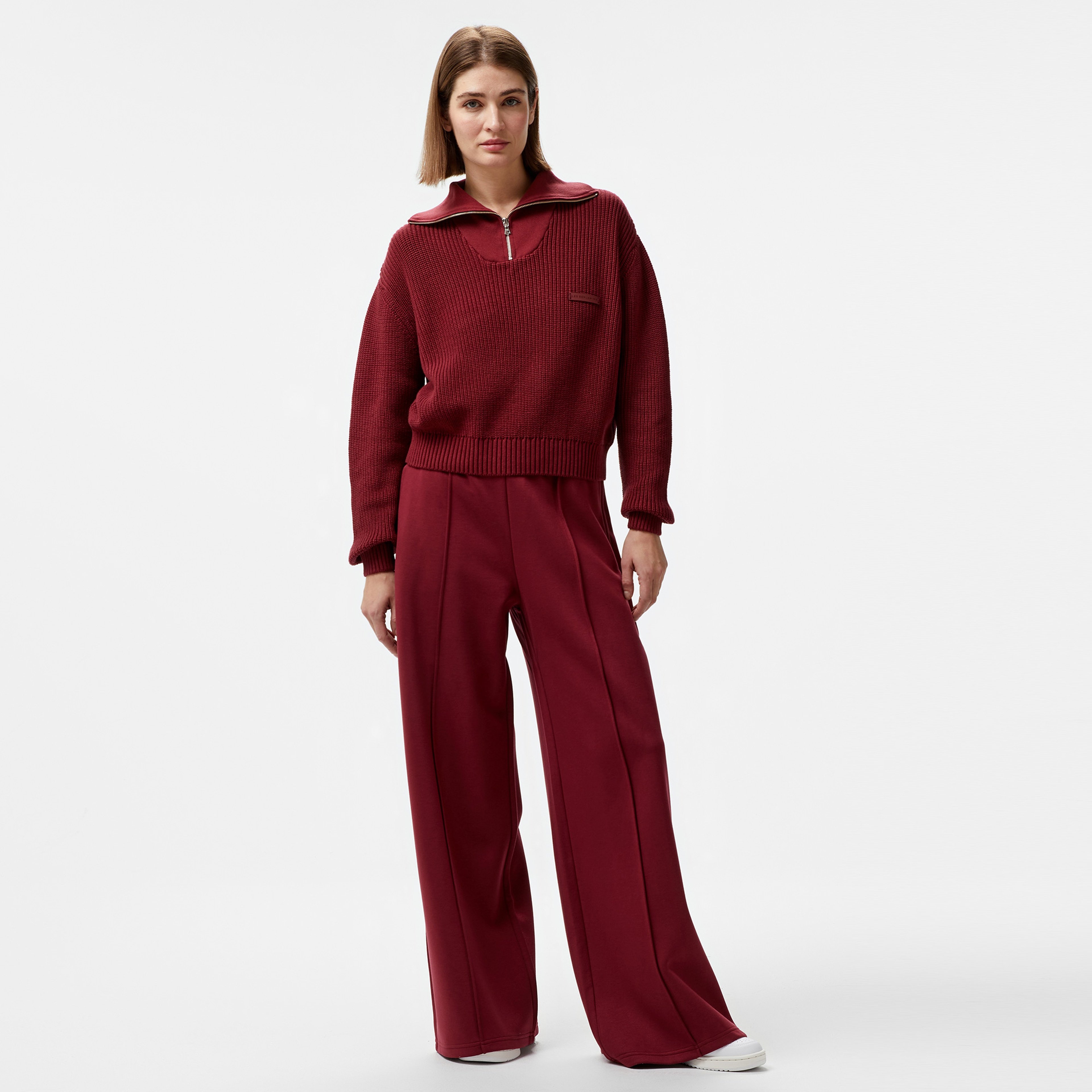 Les Benjamins Knitwear 301 Kadın Bordo Sweatshirt
