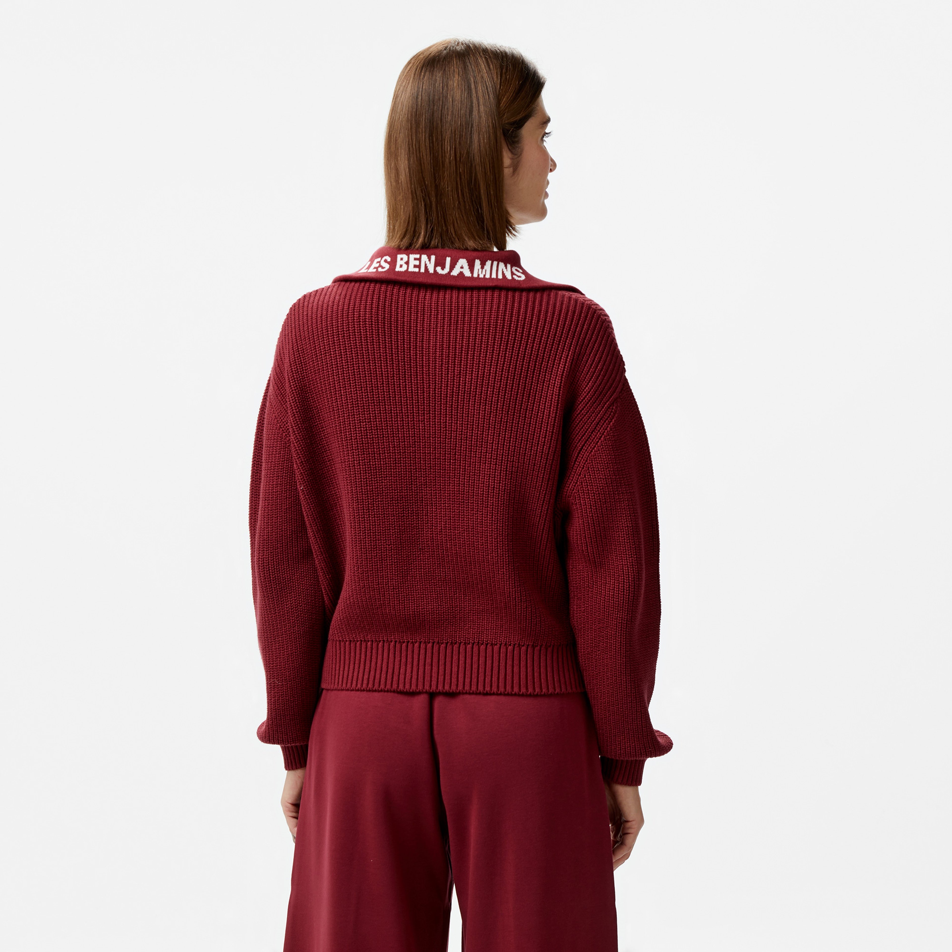 Les Benjamins Knitwear 301 Kadın Bordo Sweatshirt