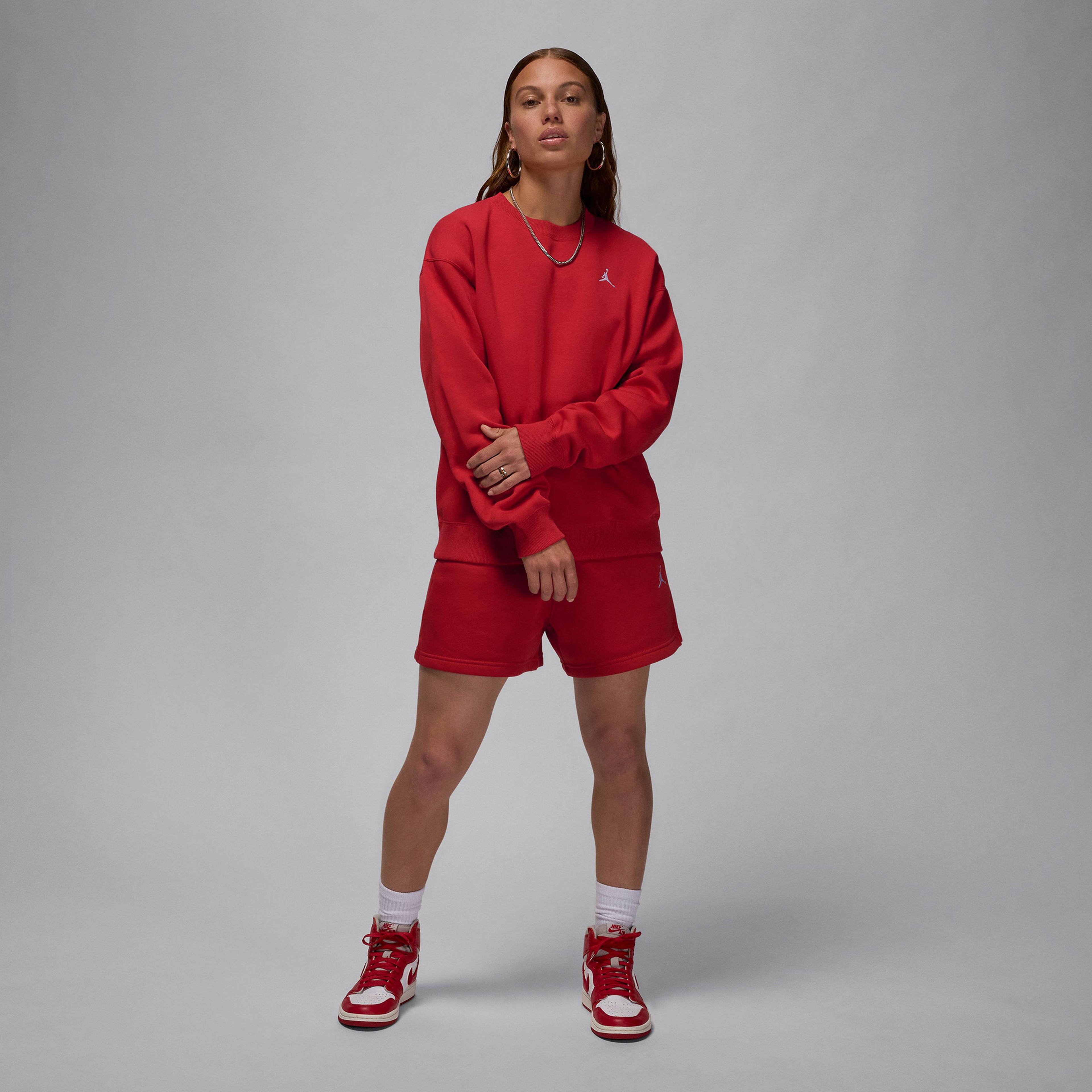 Jordan Brooklyn Fleece Kadın Kırmızı Sweatshirt