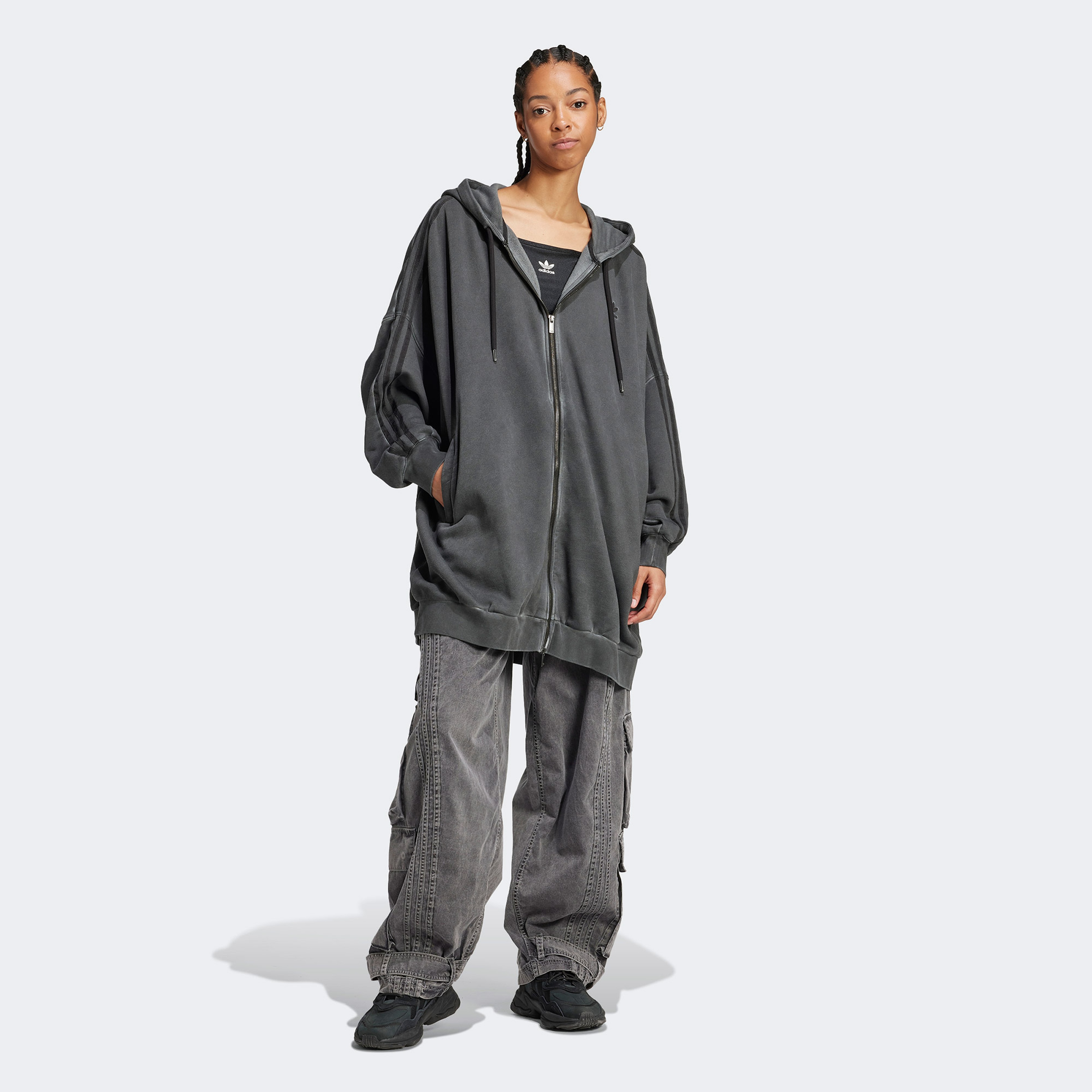 adidas Originals Adilenium Kadın Gri Sweatshirt