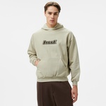 Huf Logo Applique Hooded Fleece Erkek Bej Hoodie