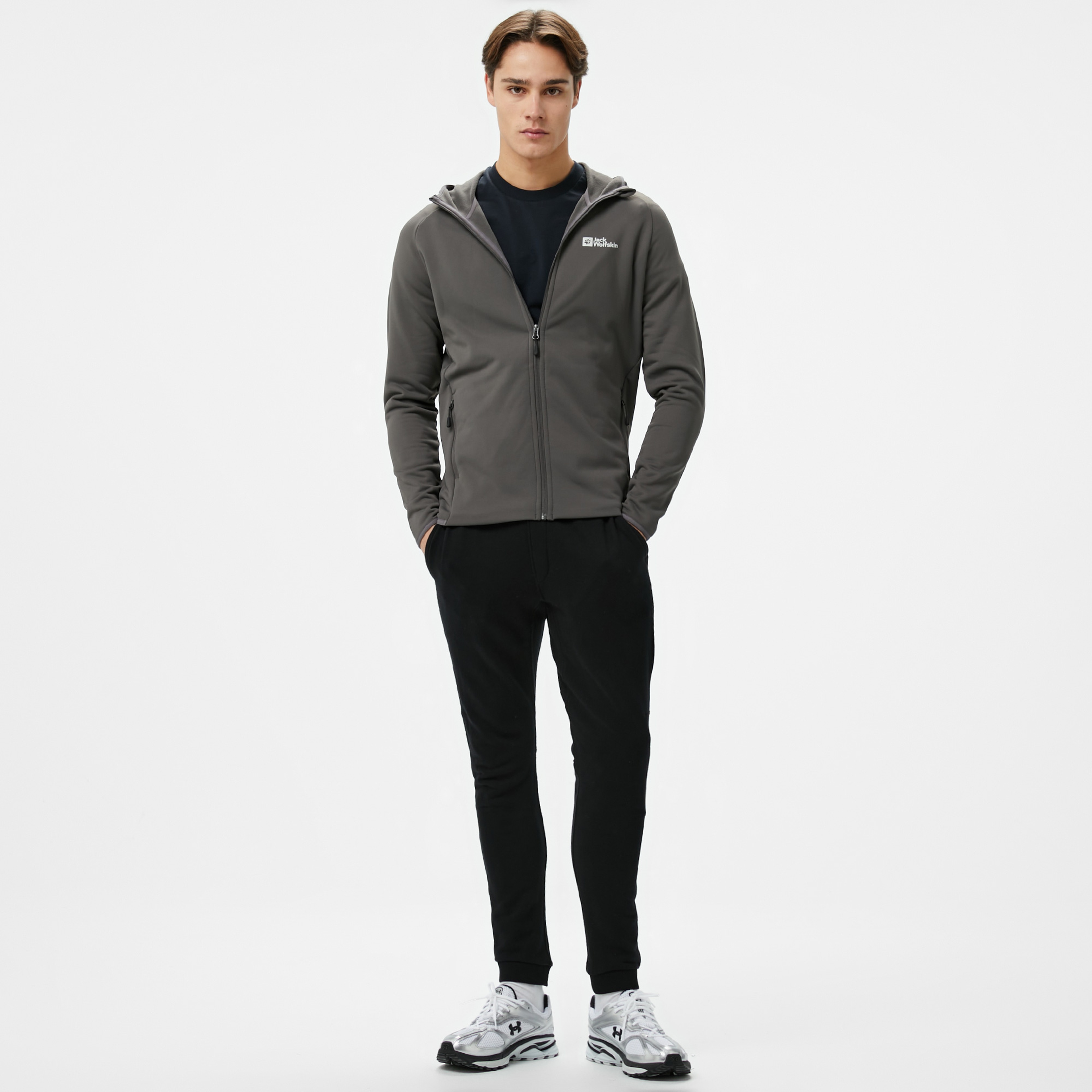 Jack Wolfskin Fleece Erkek Gri Ceket