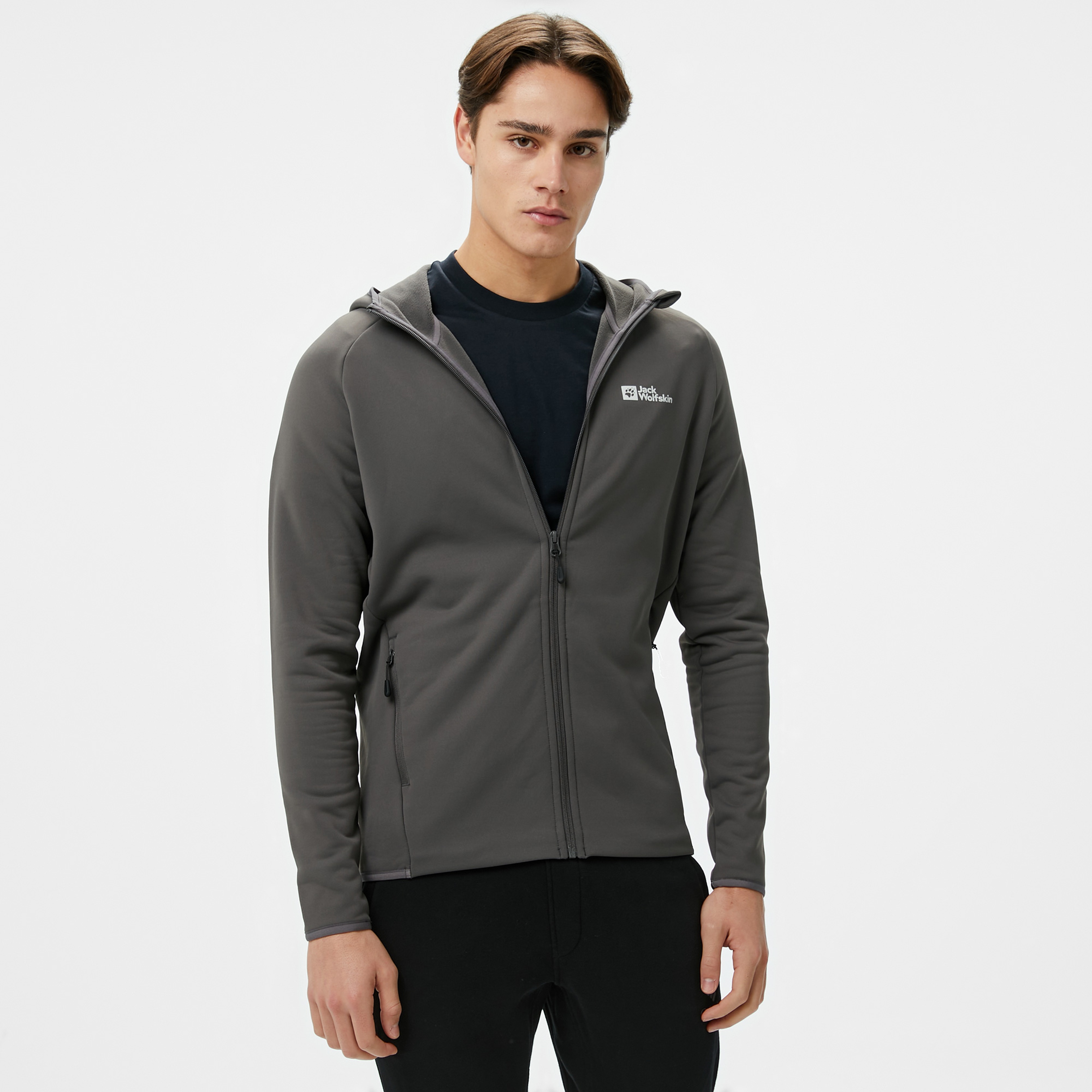 Jack Wolfskin Fleece Erkek Gri Ceket