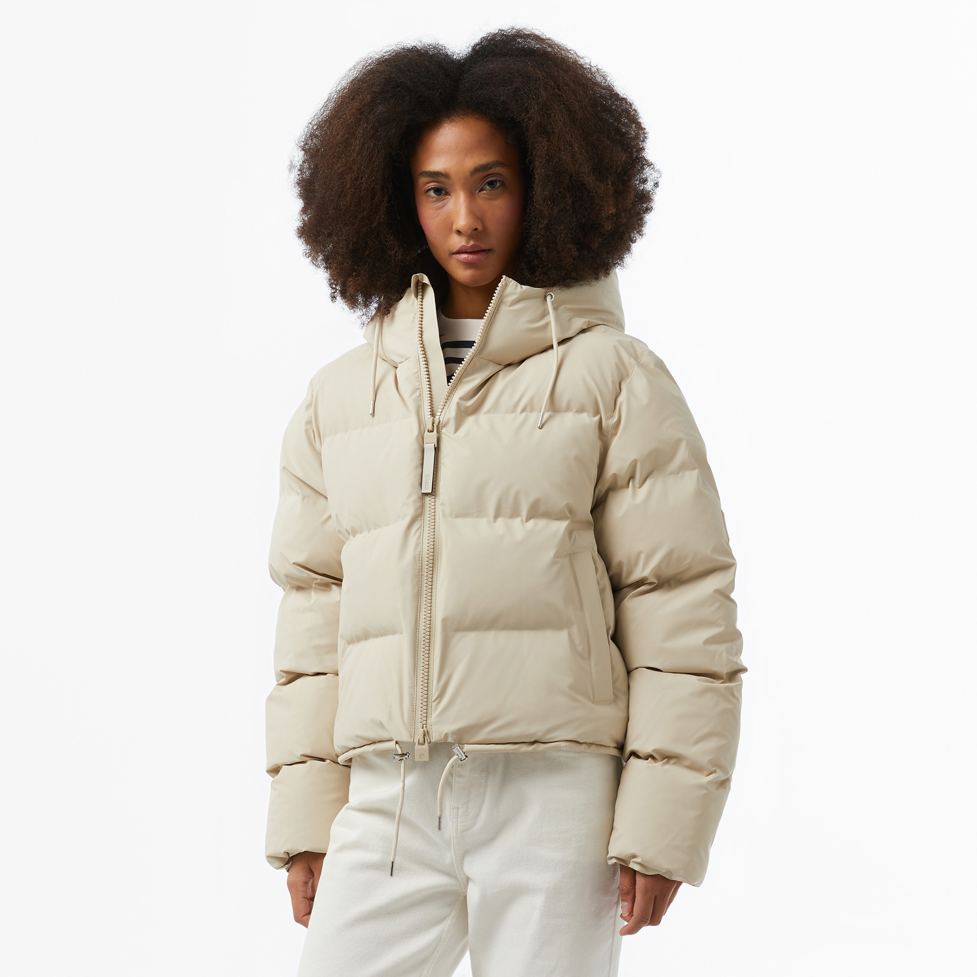 Rains Alta Short Puffer Kadın Krem Mont