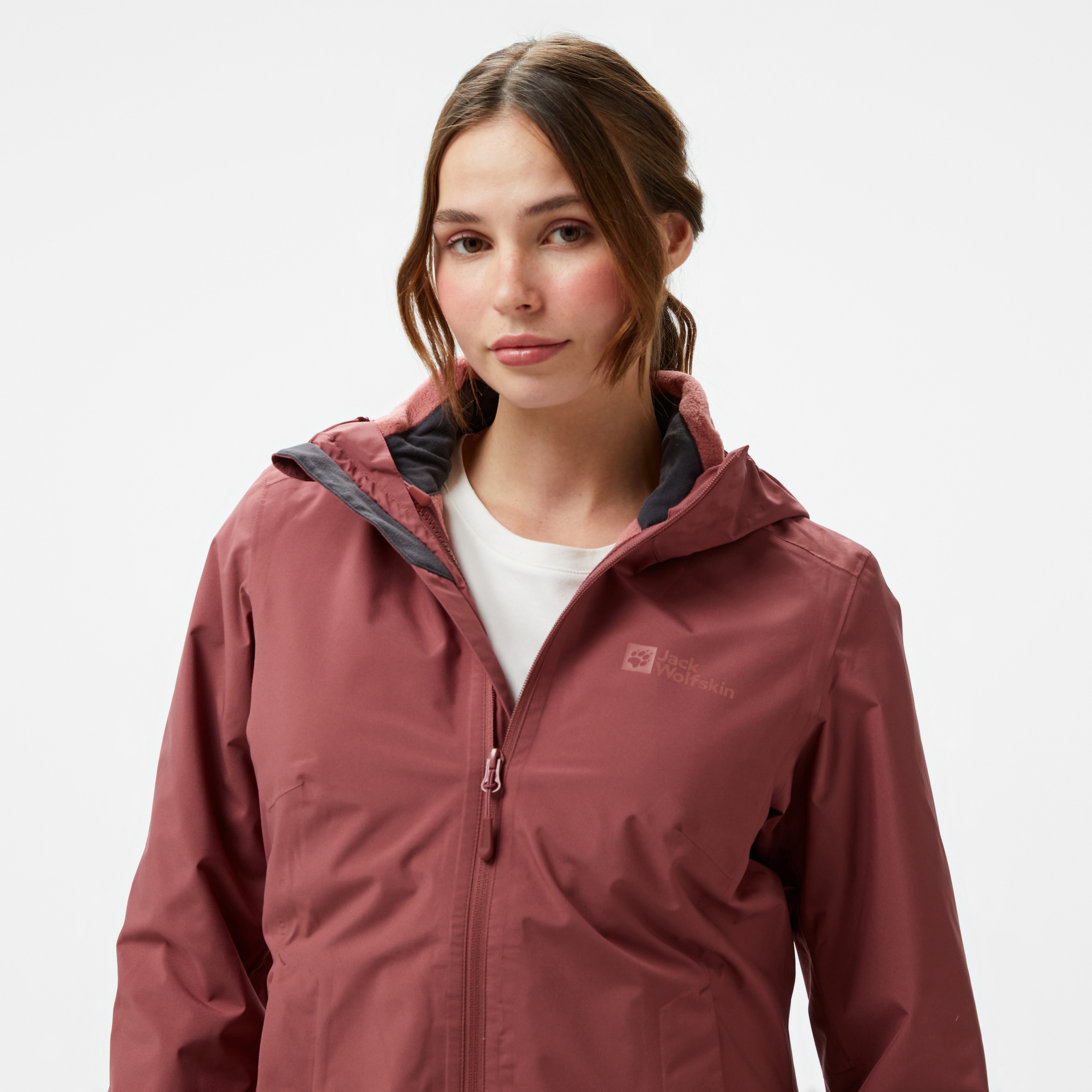 Jack Wolfskin Texapore 3in1 Kadın Kırmızı Ceket
