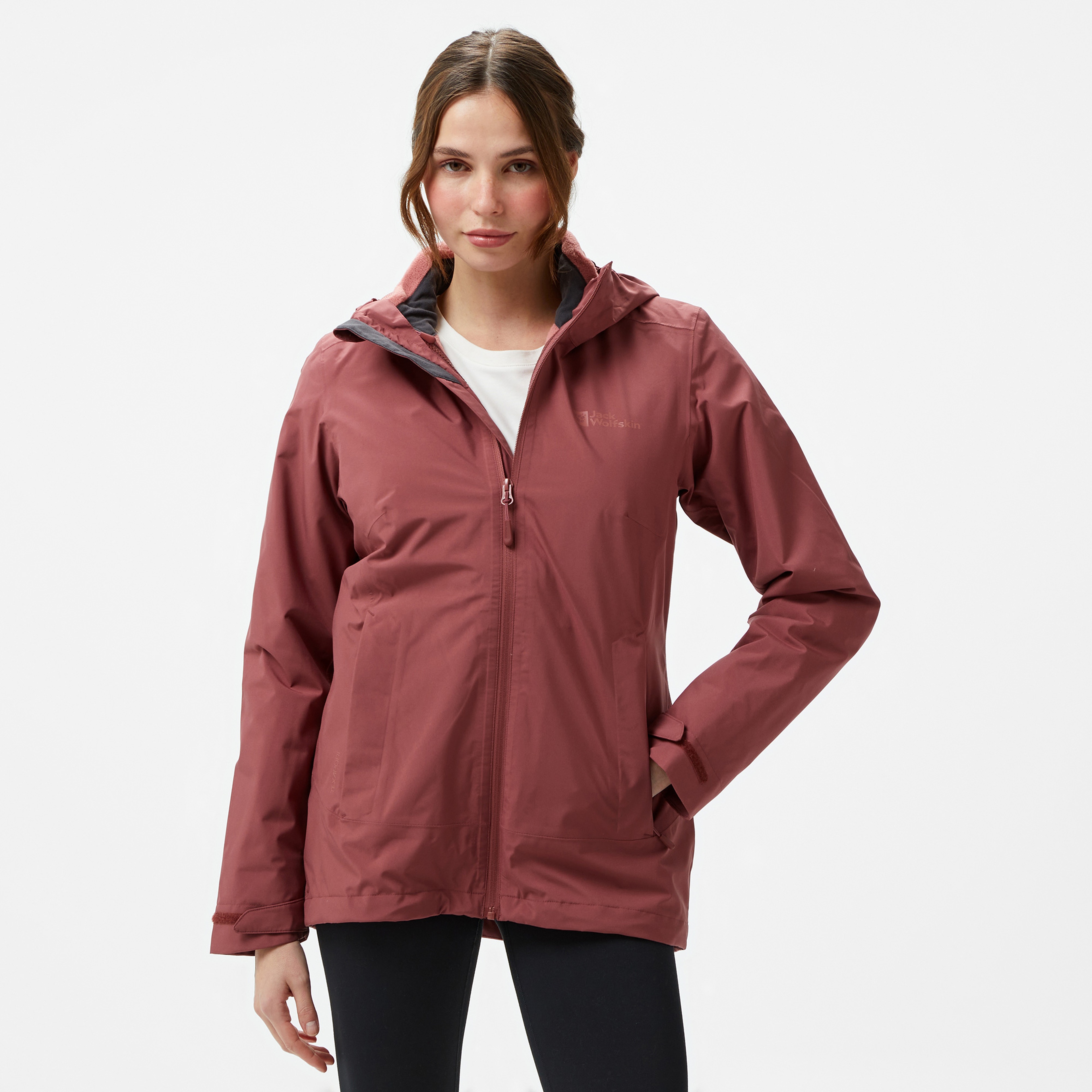 Jack Wolfskin Texapore 3in1 Kadın Kırmızı Ceket