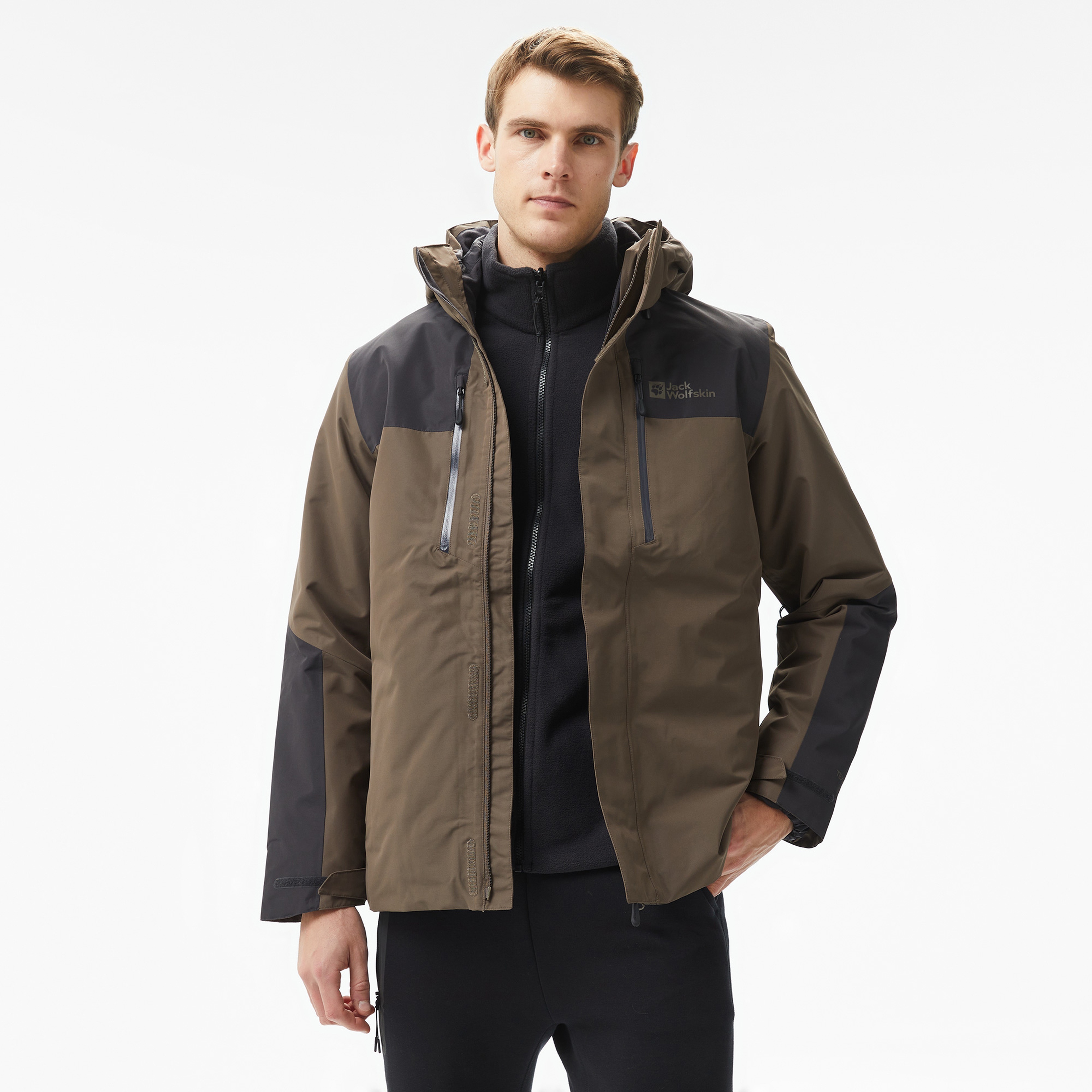 Jack Wolfskin Texapore 3in1 Erkek Kahverengi Ceket