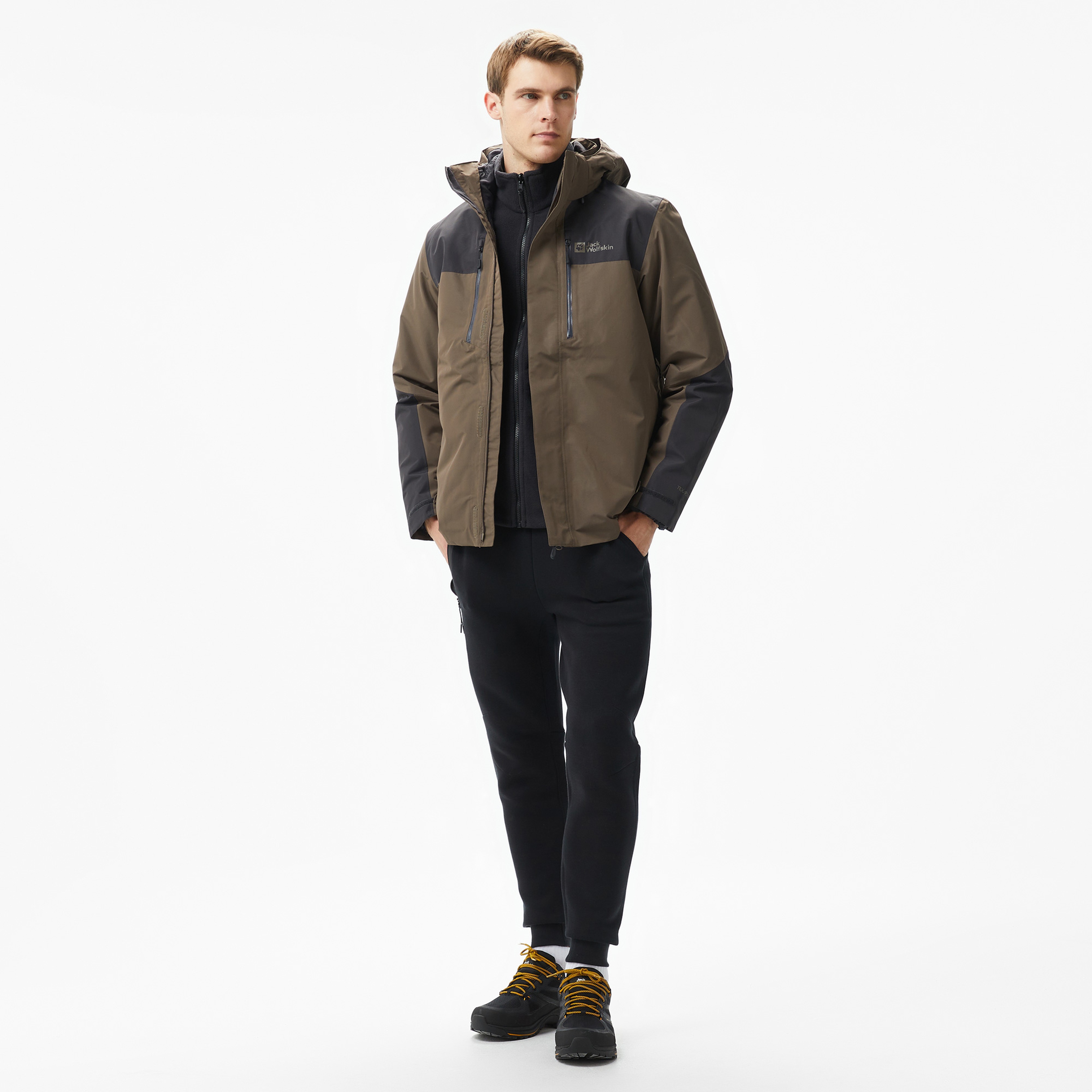 Jack Wolfskin Texapore 3in1 Erkek Kahverengi Ceket