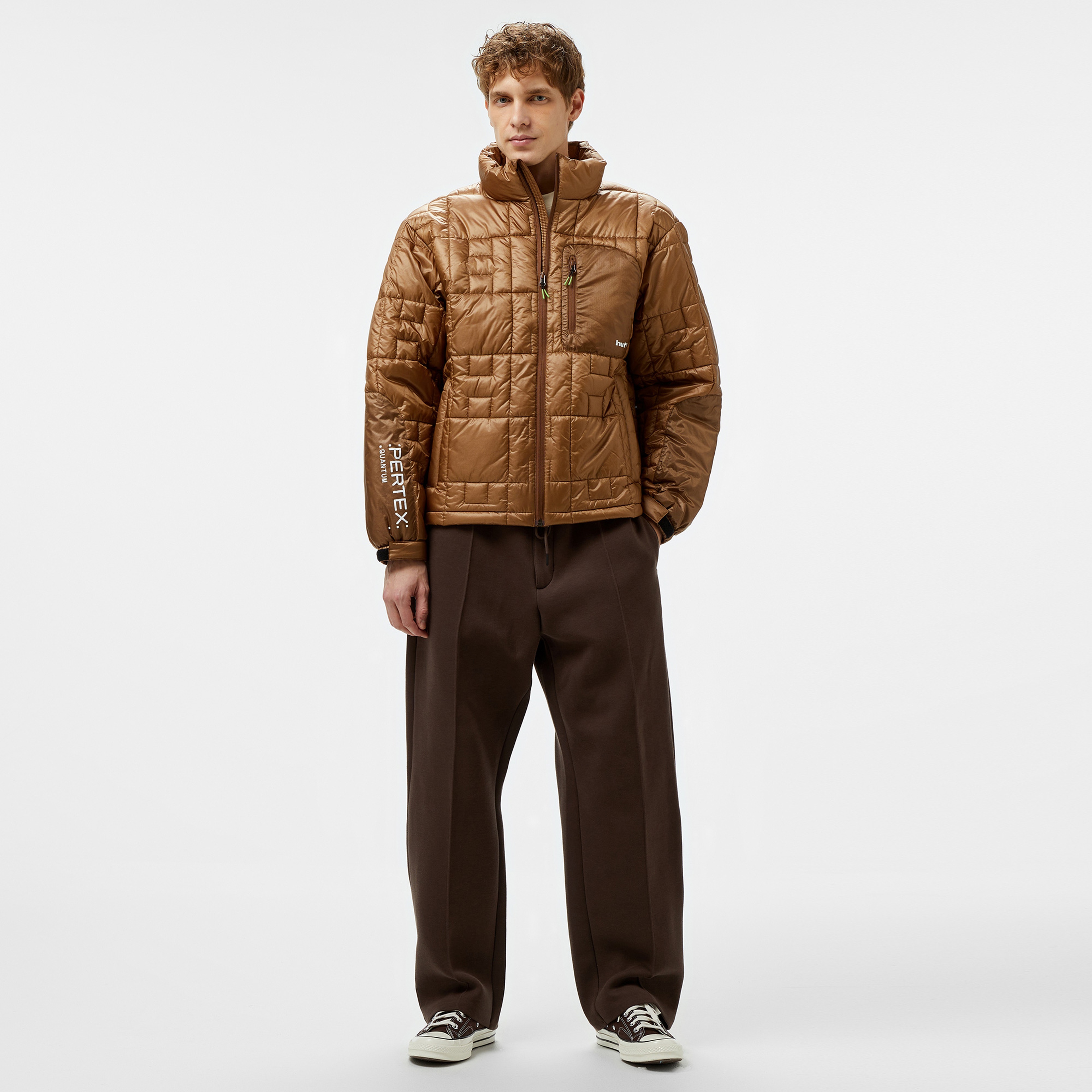 Huf Pertex Puffer Erkek Kahverengi Ceket