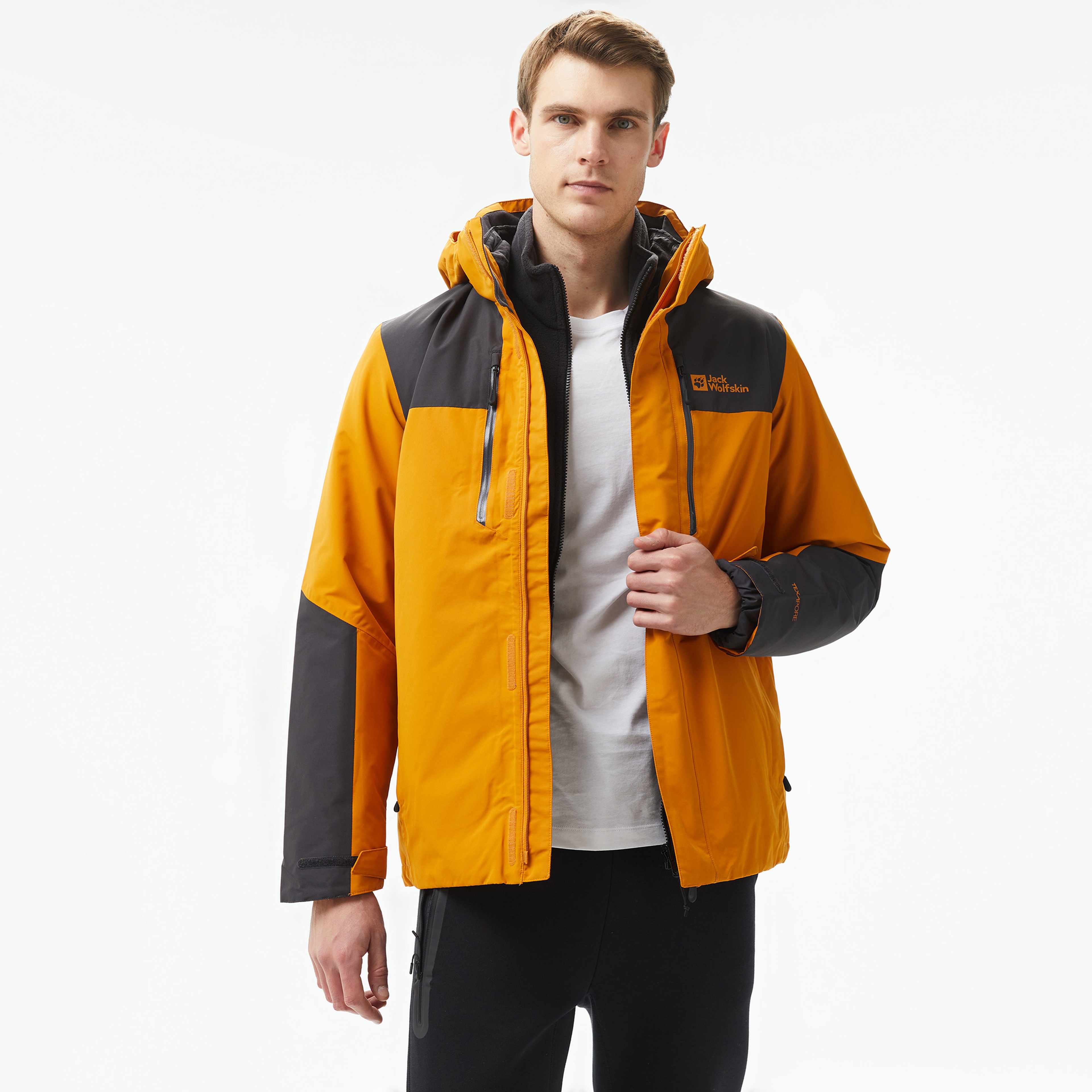 Jack Wolfskin Texapore 3in1 Erkek Turuncu Ceket