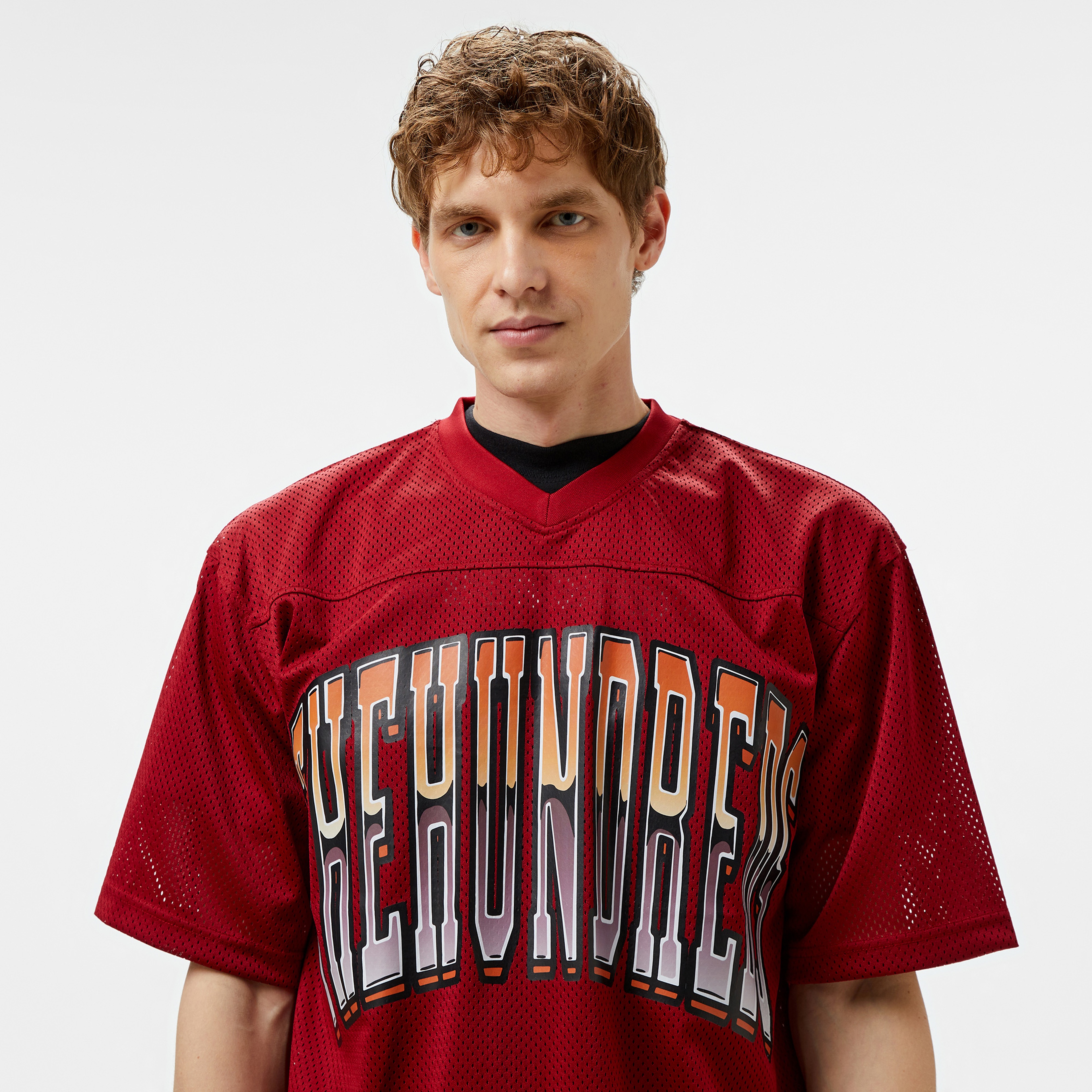 The Hundreds Division Football Jersey Erkek Bordo T-Shirt