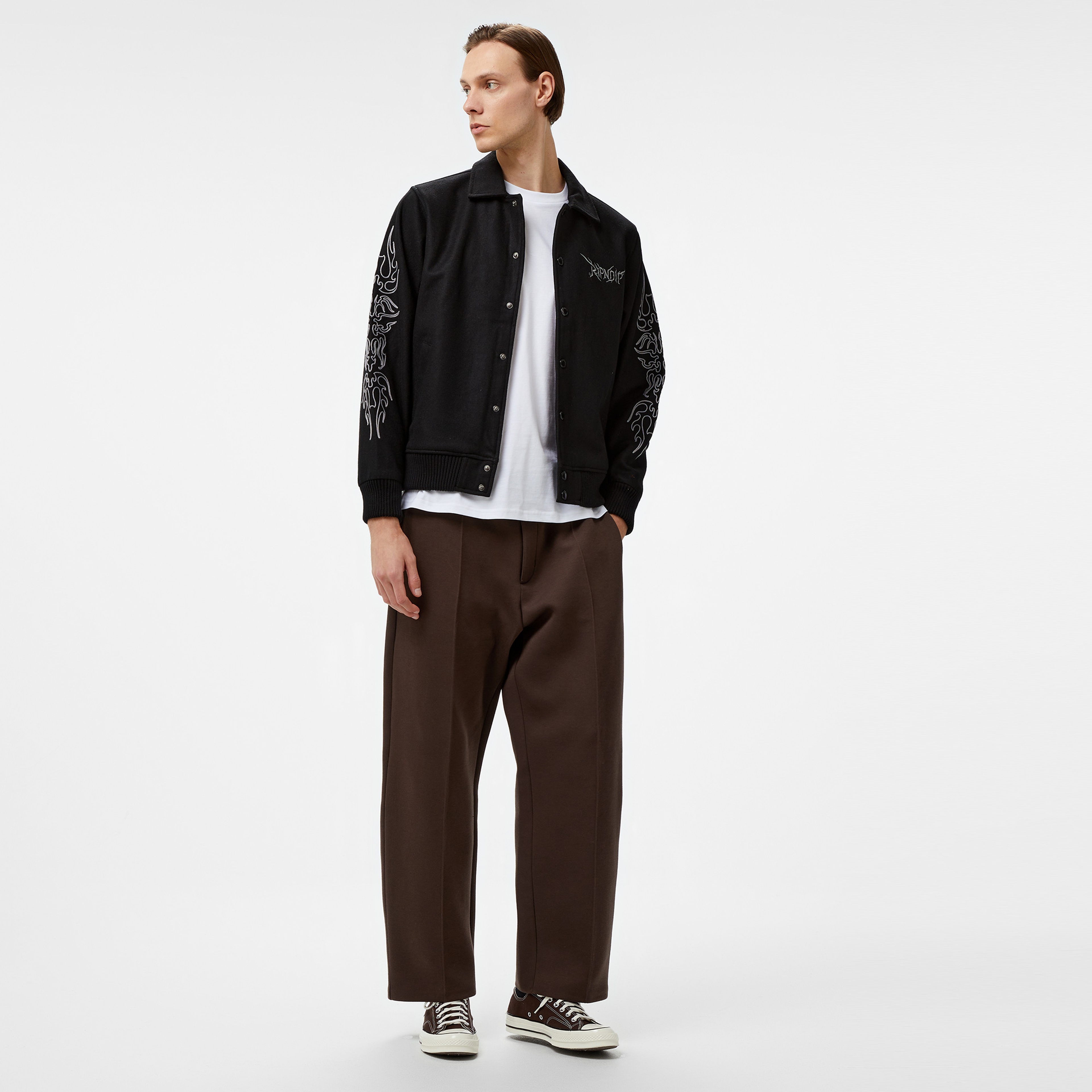 Ripndip Volt Varsity Erkek Siyah Ceket