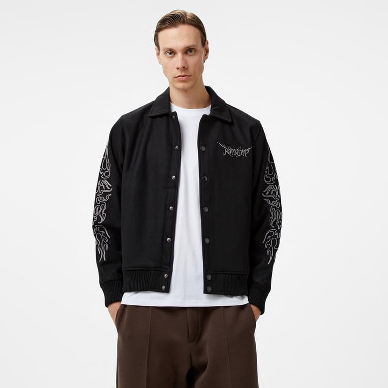 Ripndip Volt Varsity Erkek Siyah Ceket