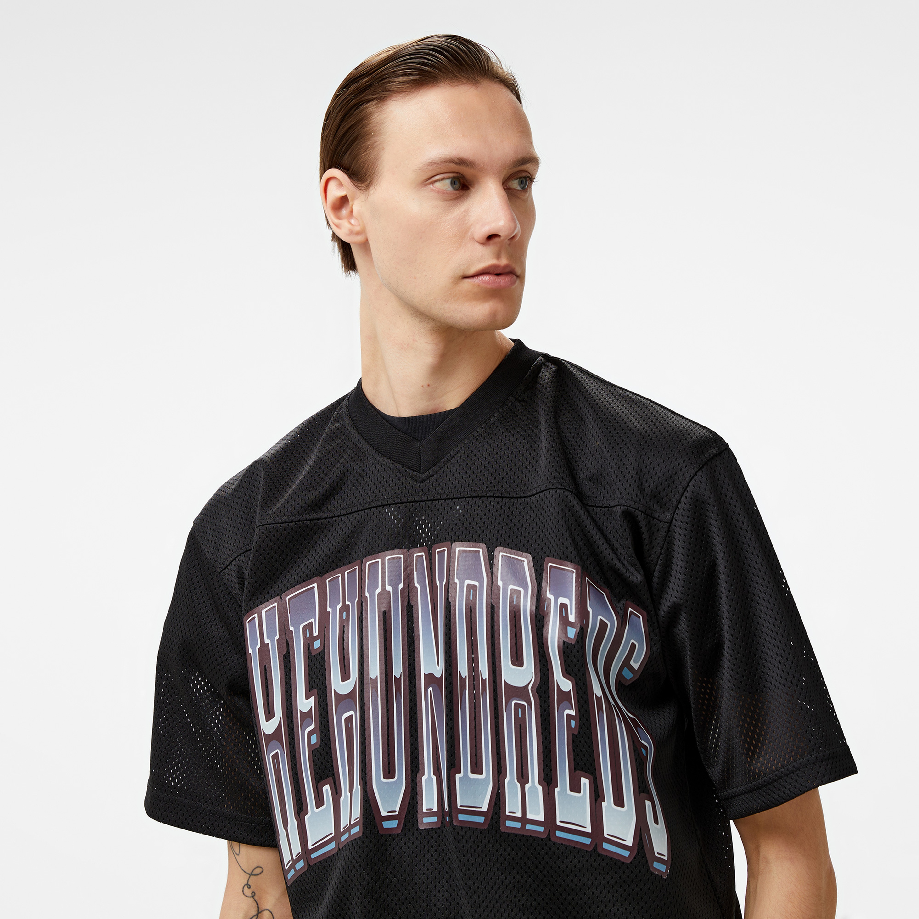 The Hundreds Division Football Jersey Erkek Siyah T-Shirt