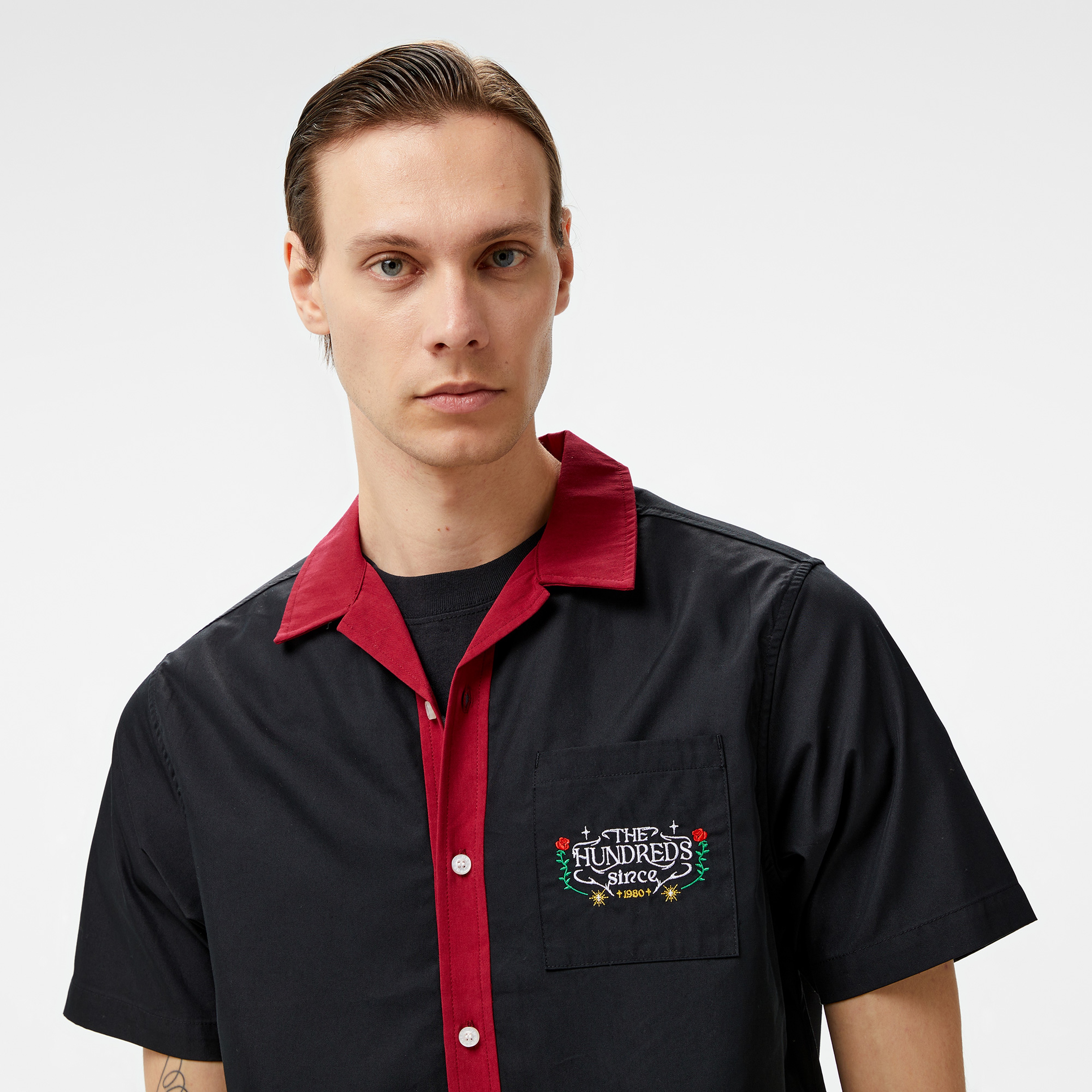 The Hundreds Giles SS Woven Erkek Siyah Gömlek