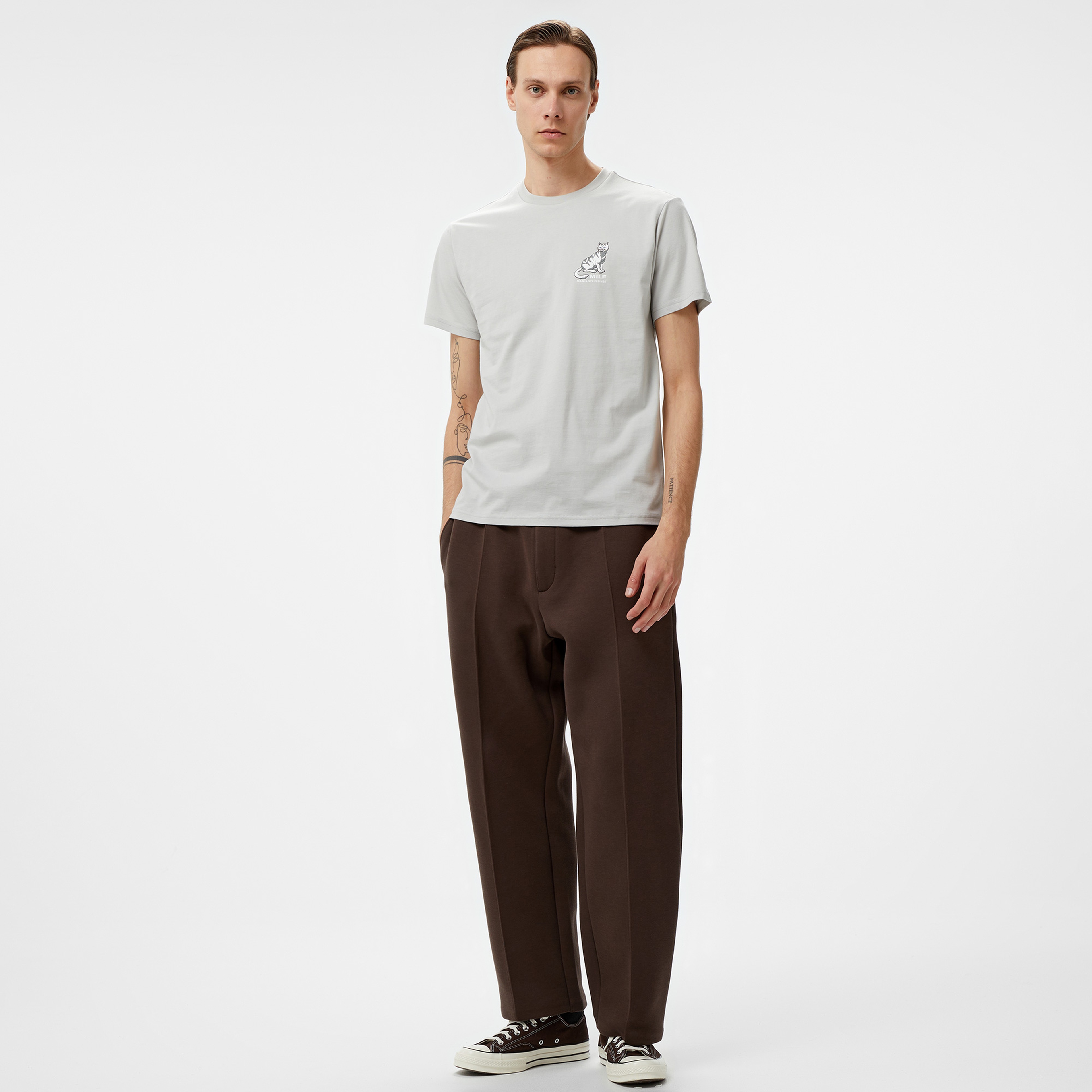 Ripndip Man I Love Felines Erkek Gri T-Shirt