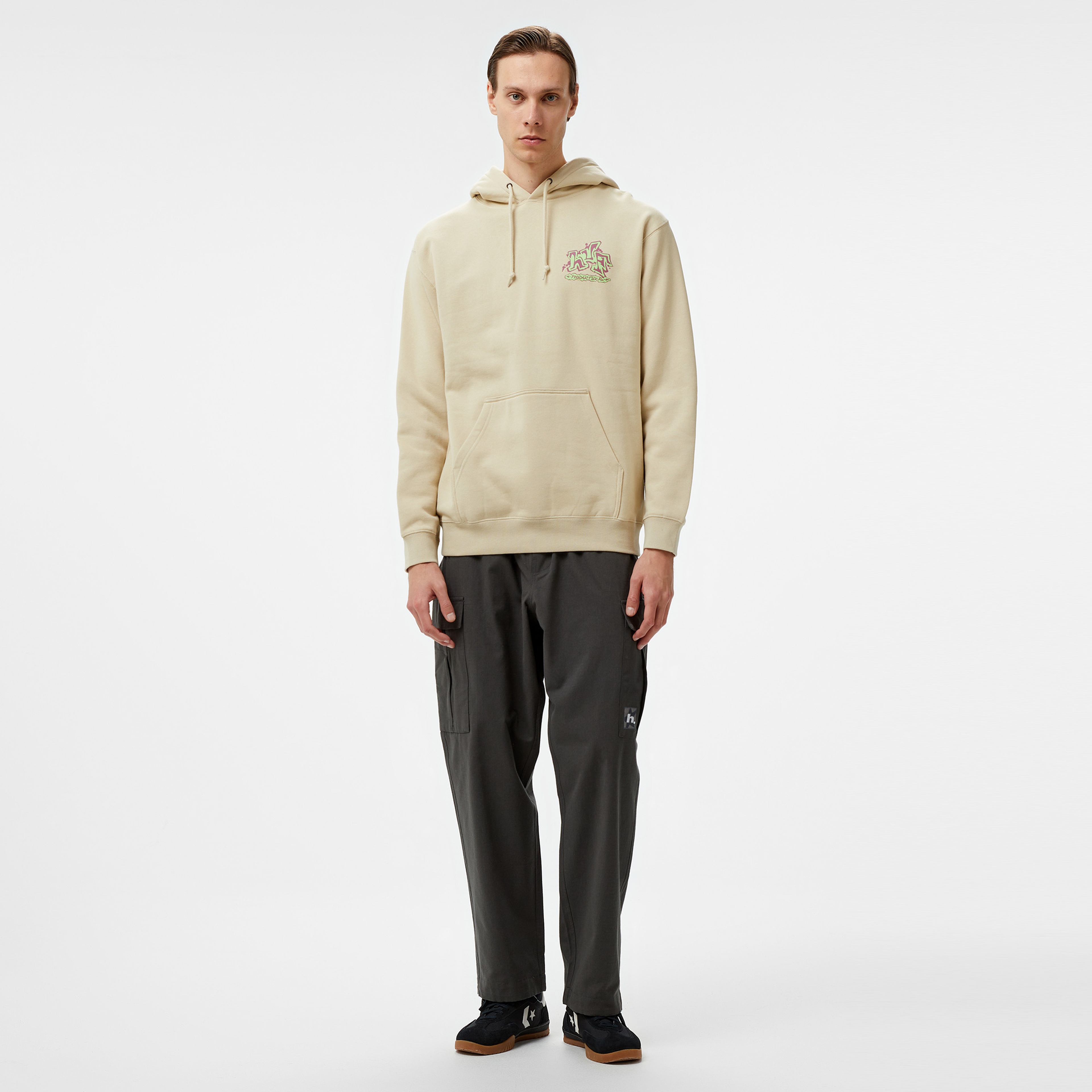 Huf Productions P/O Erkek Bej Hoodie