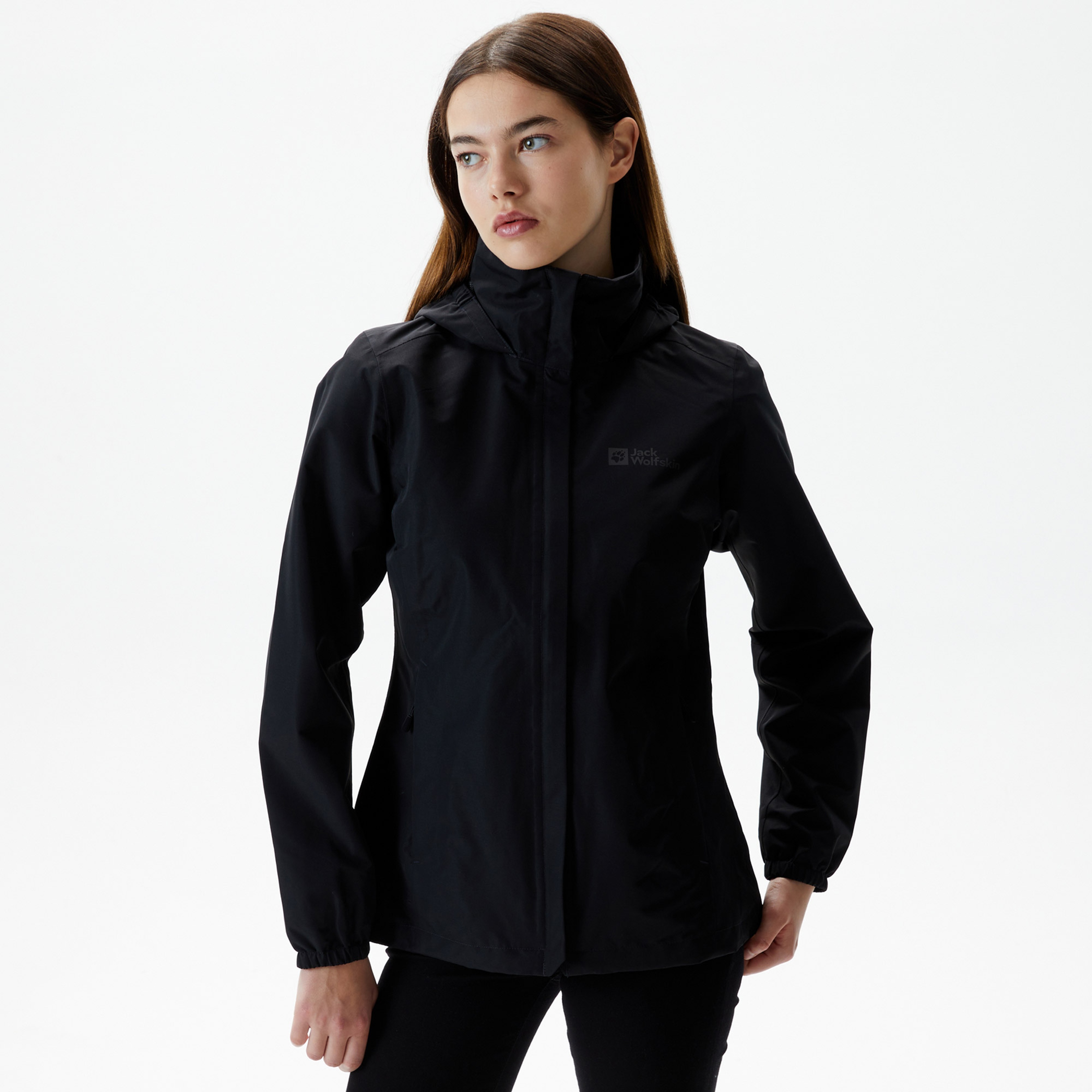 Jack Wolfskin Stormy Point 2L Kadın Siyah Ceket