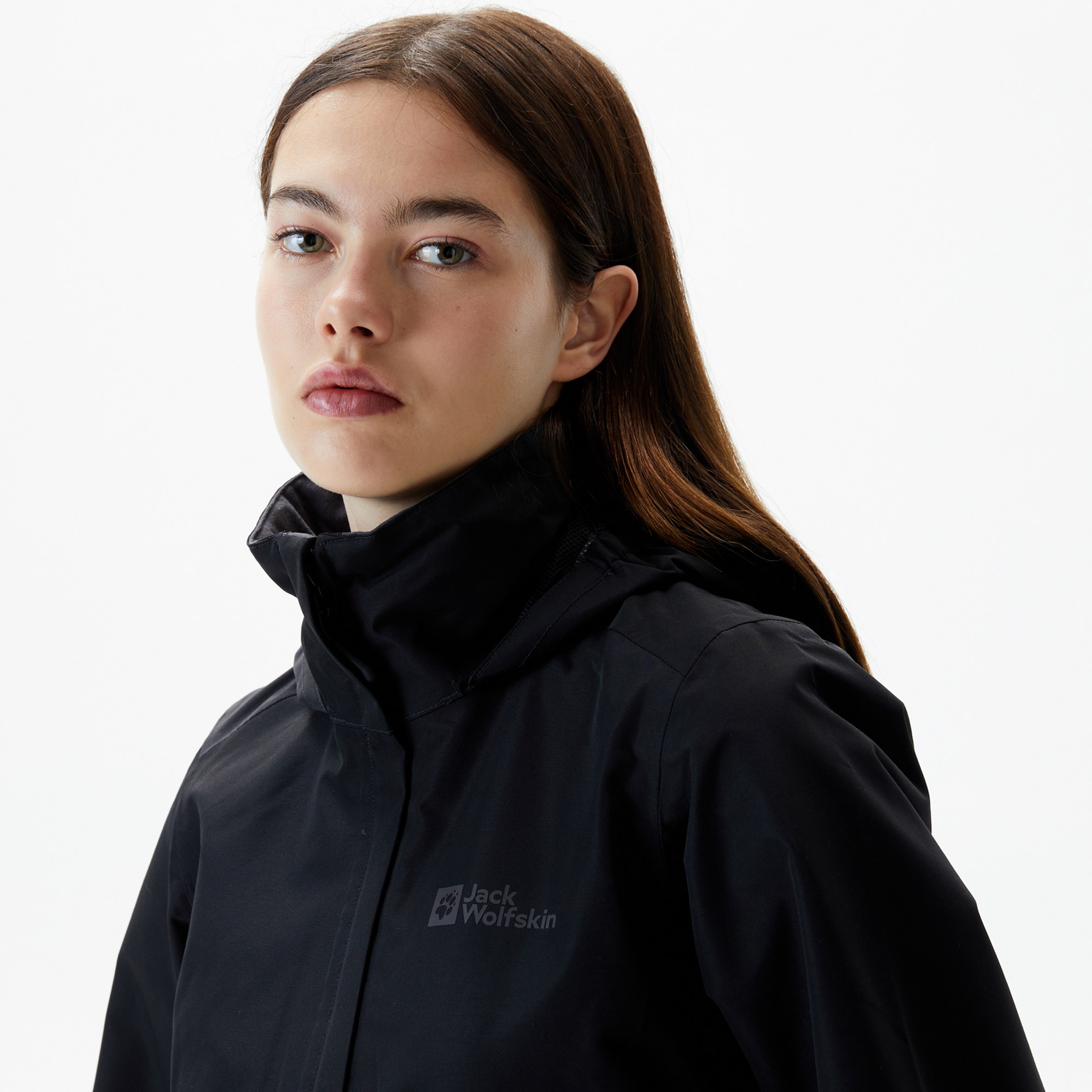 Jack Wolfskin Stormy Point 2L Kadın Siyah Ceket