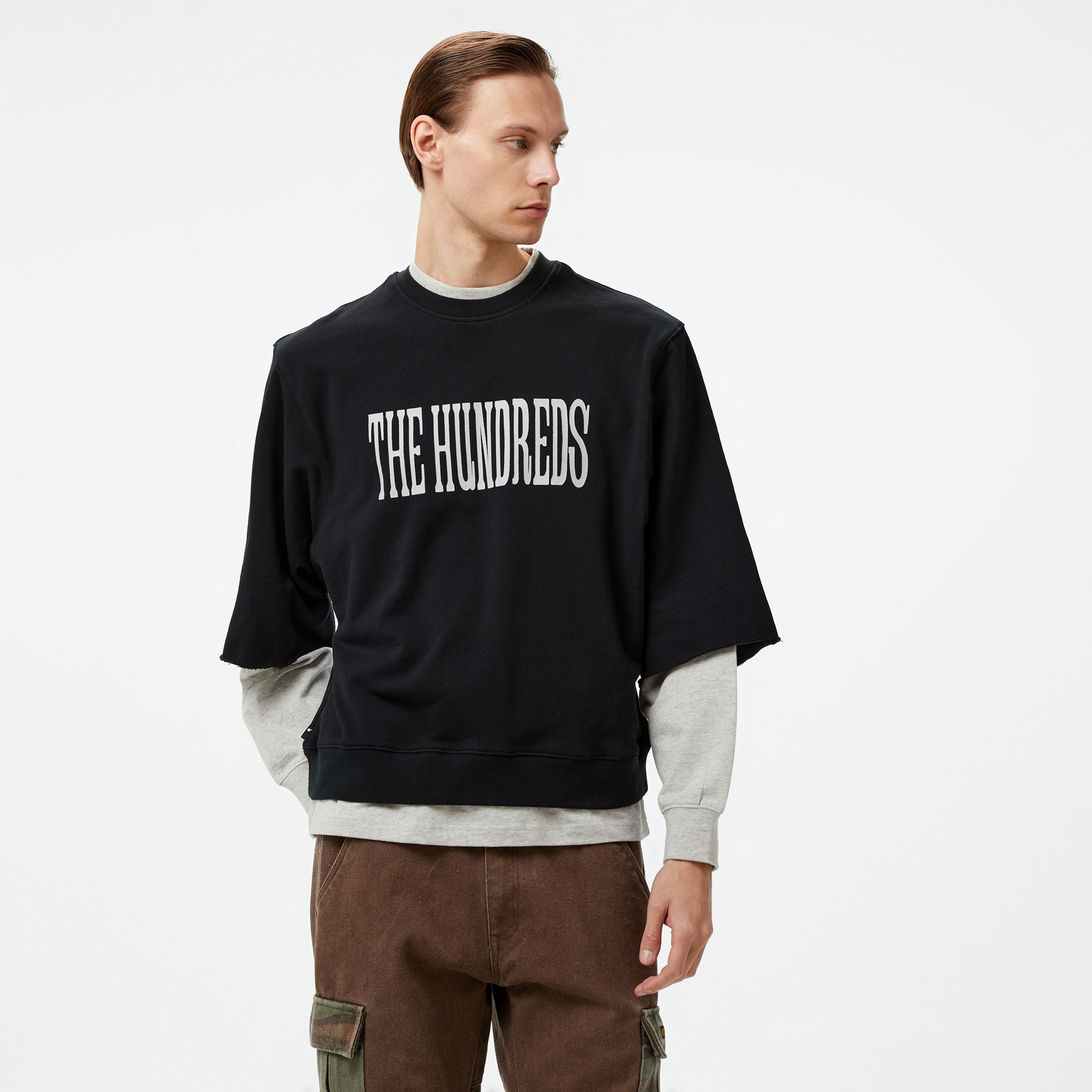 The Hundreds Layer Crewneck Erkek Siyah Sweatshirt