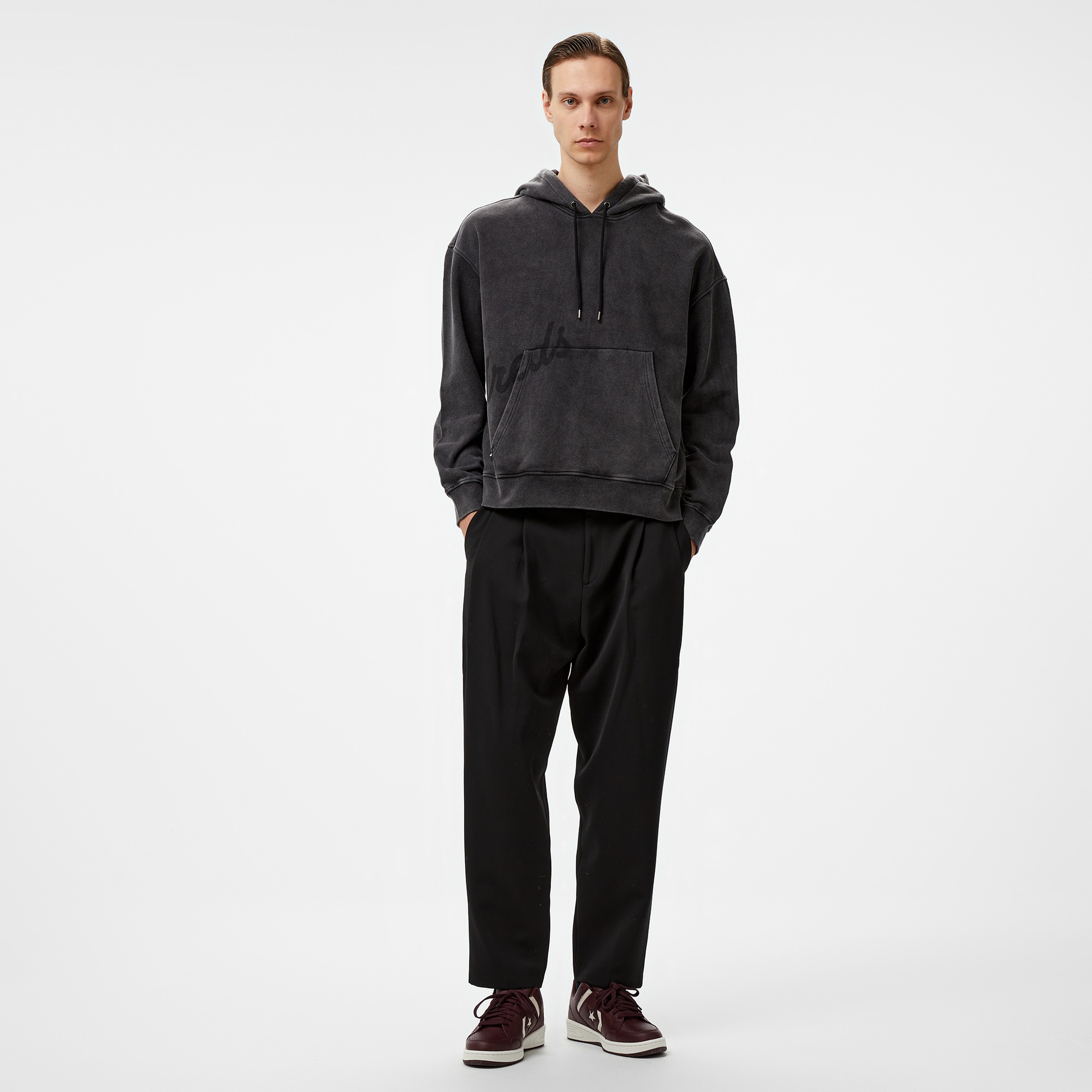 The Hundreds Washed Slant Pullover Erkek Siyah Sweatshirt