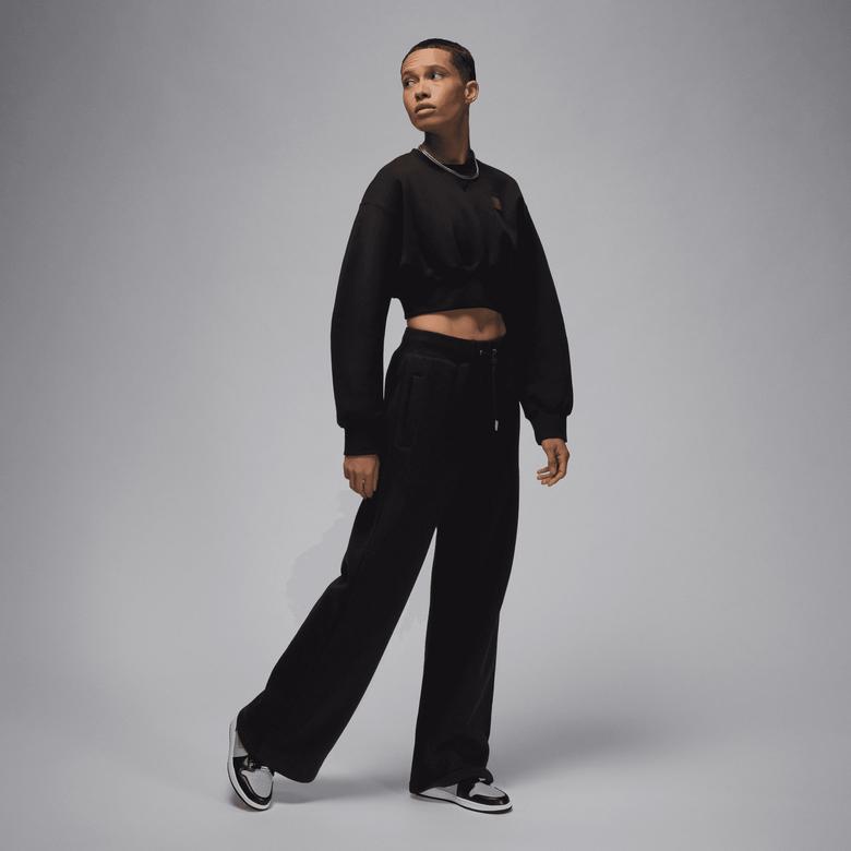 Jordan Flight Fleece Top 24 Kadın Siyah Sweatshirt