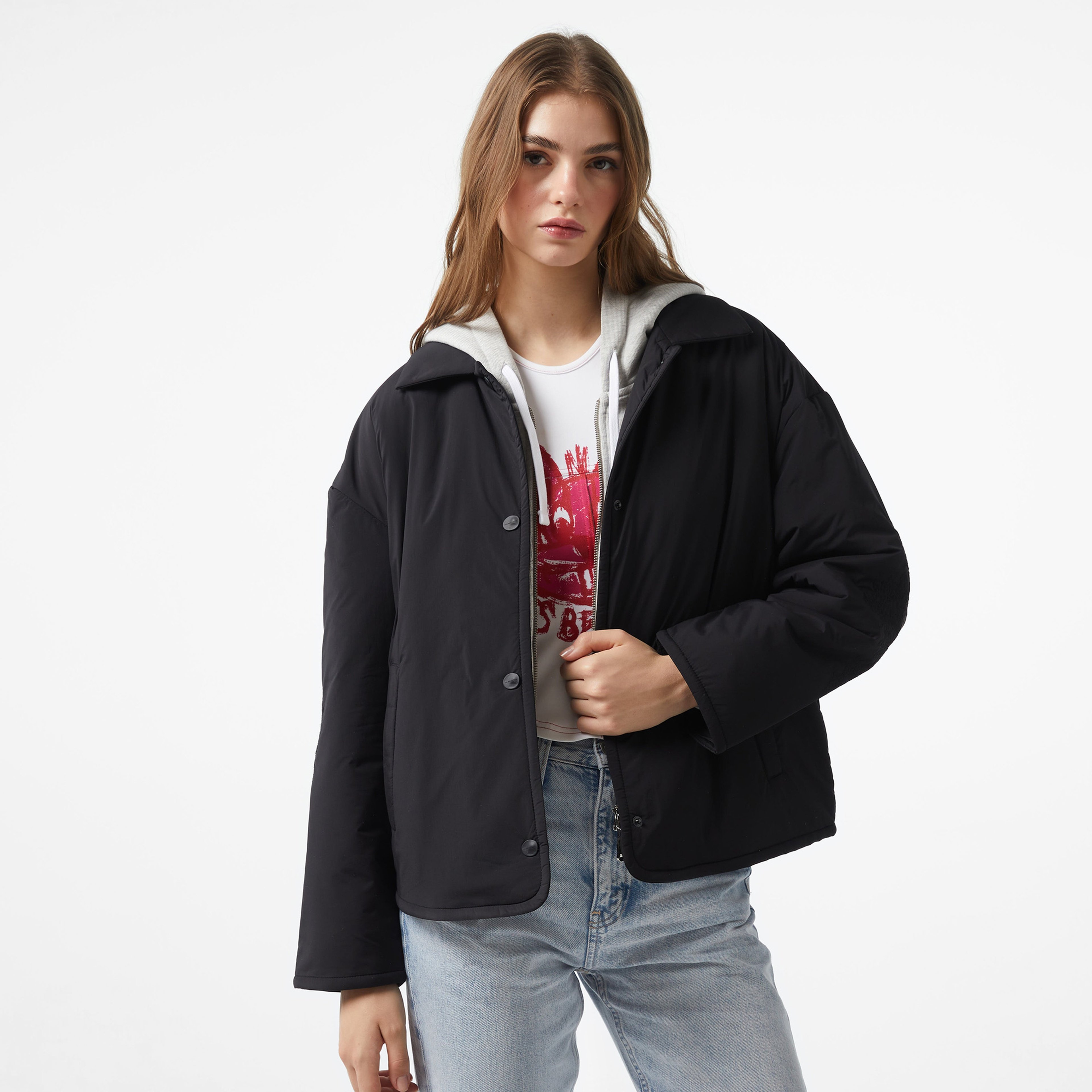 Les Benjamins Puffer Jacket 408 Kadın Siyah Ceket